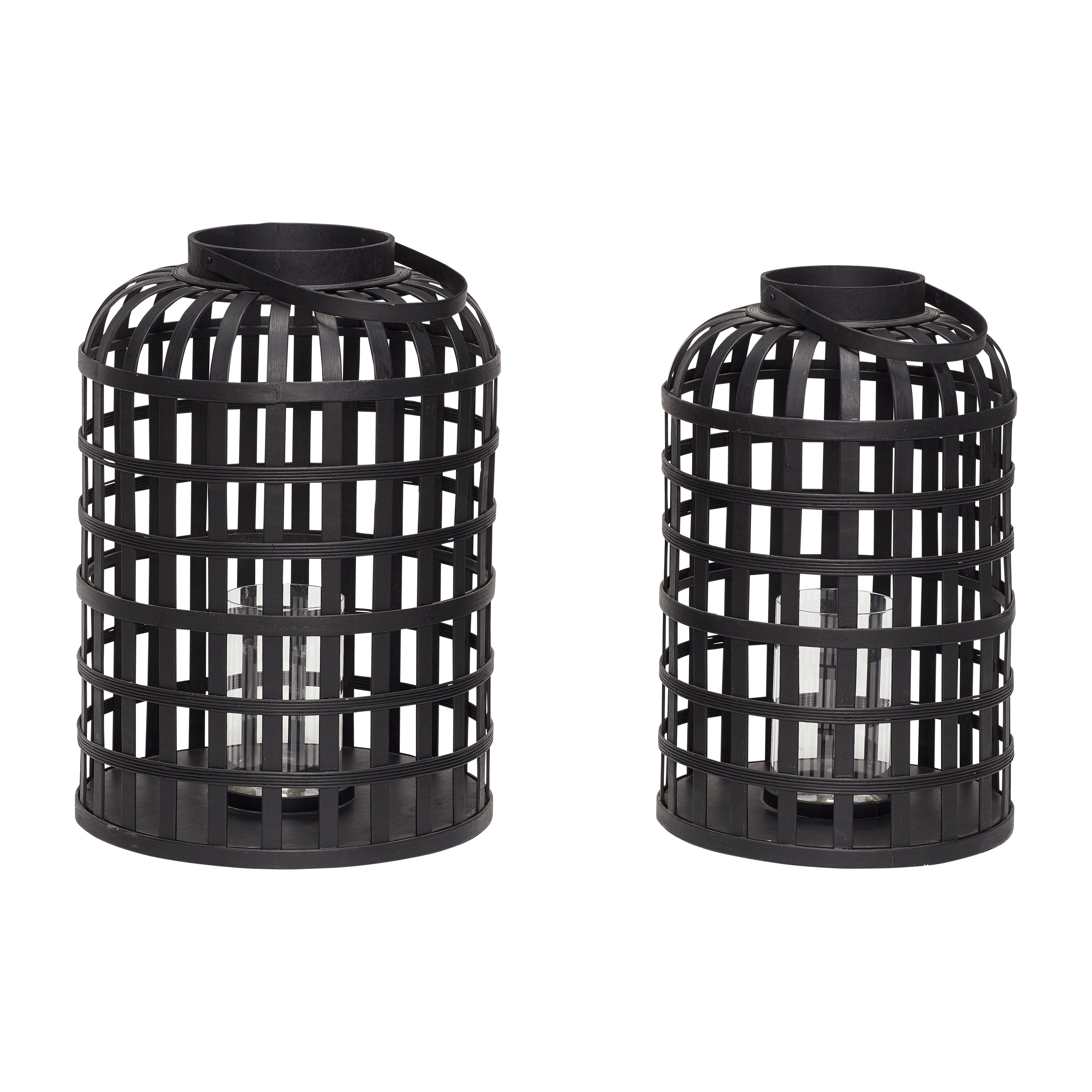 Grid Lanterns svart (uppsättning av 2) - Ø35xH54, Ø41xH58cm