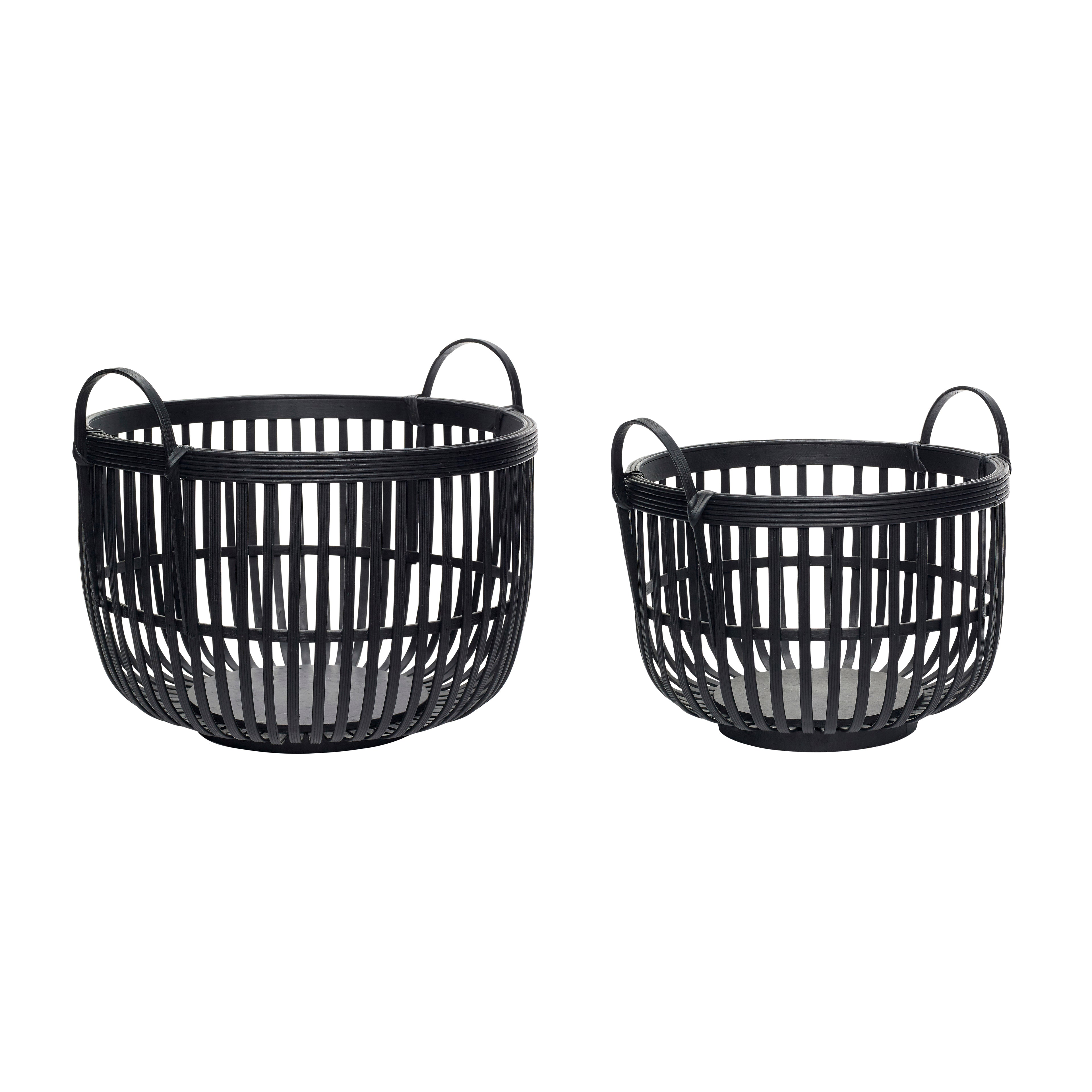 Alchemy Basket Black (set med 2) - ø30xh21, ø37xh26cm