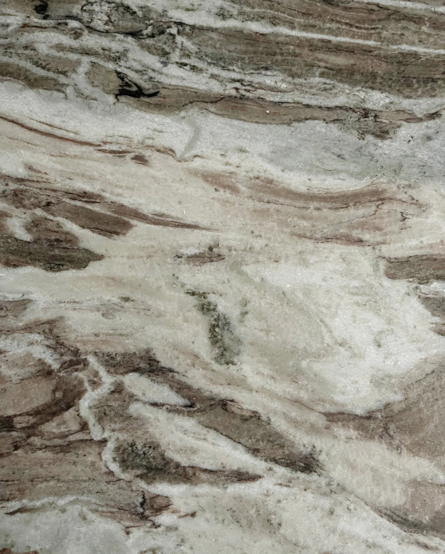 Erie Round soffbord i trä och marmor - Ø90 cm - rå vit, brun, beige