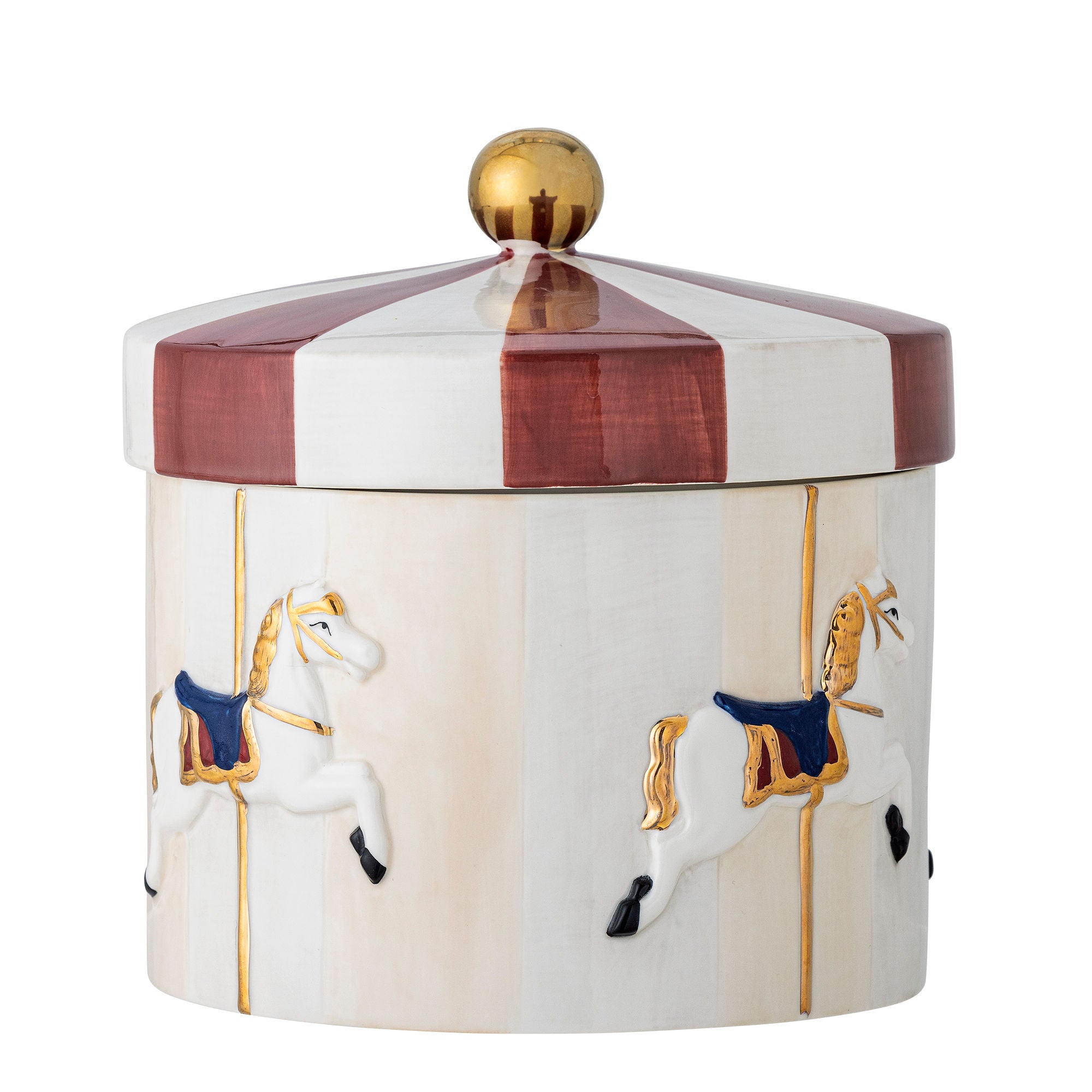 Bloomingville Merry-Go-Round Jar w/lock, röd, stengods