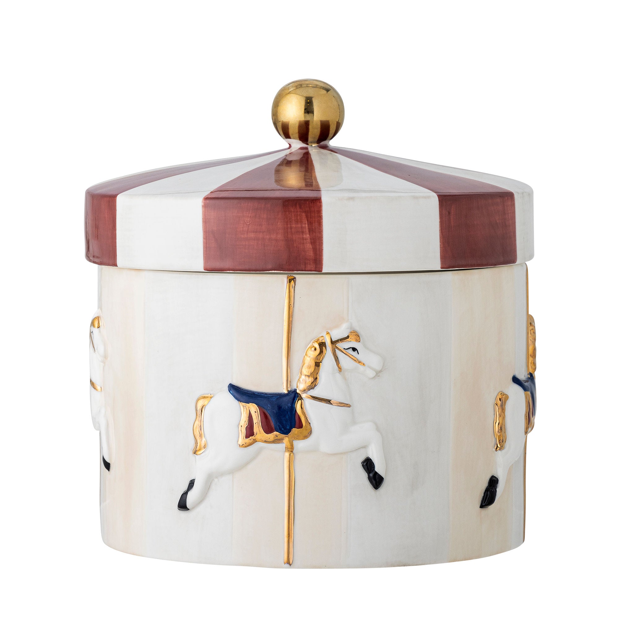Bloomingville Merry-Go-Round Jar w/lock, röd, stengods