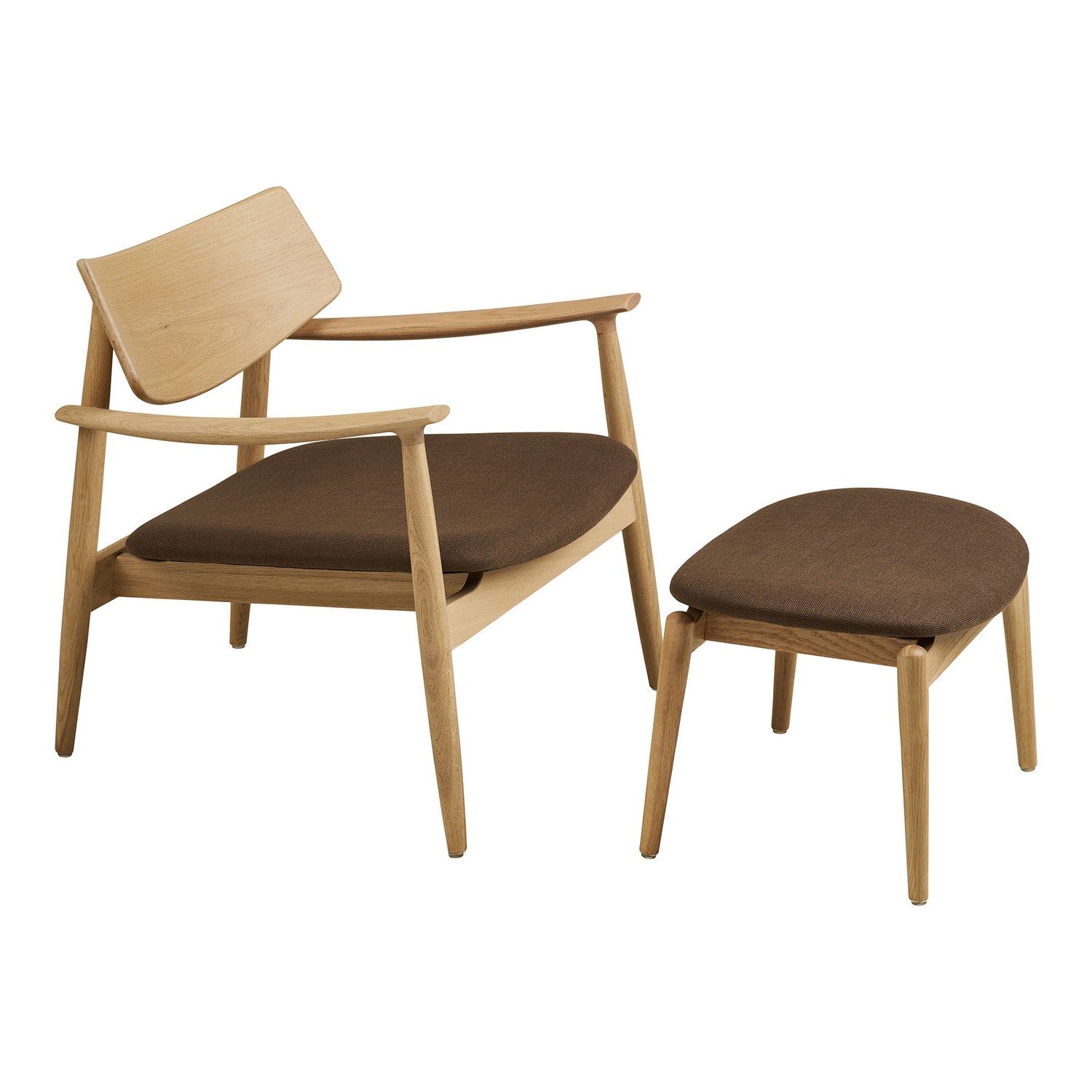 Olvera Set - Lounge Chair and Foot Pall, Nature/Brown HN1084