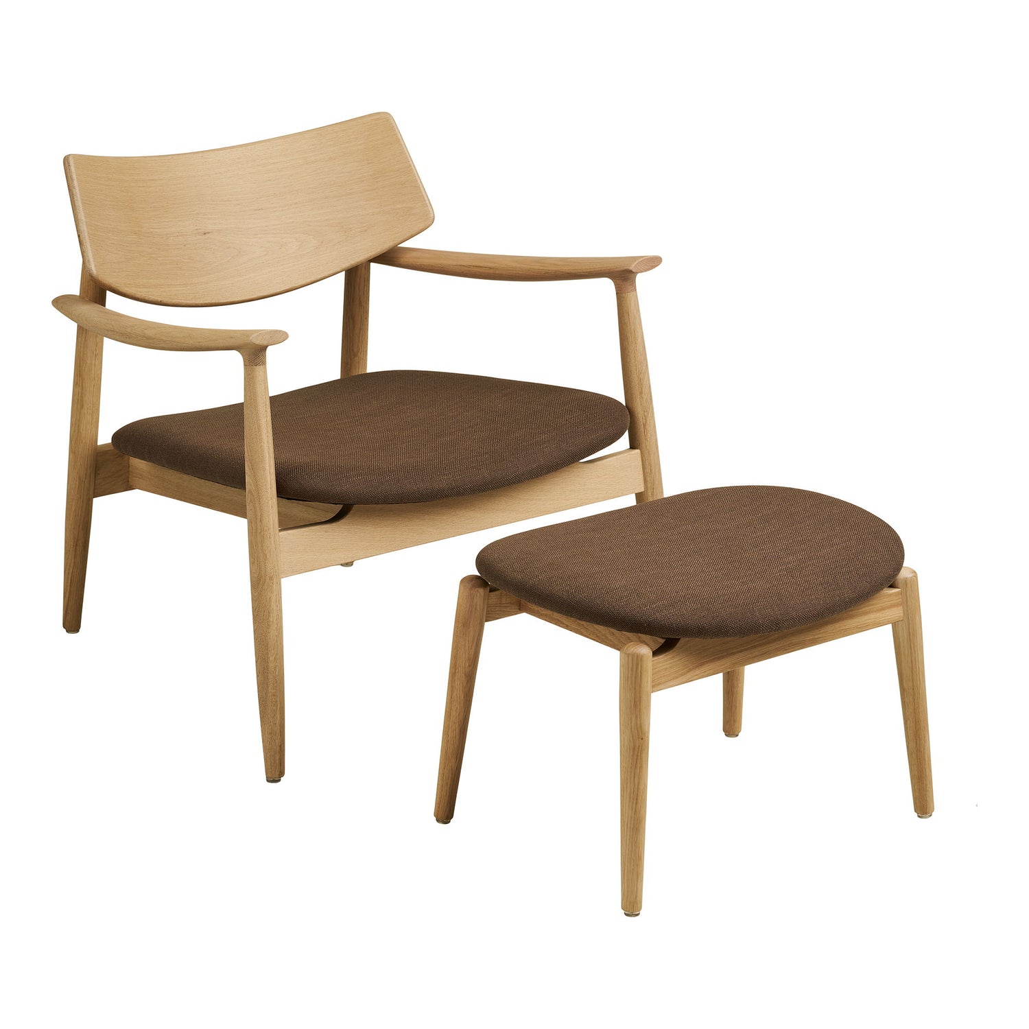 Olvera Set - Lounge Chair and Foot Pall, Nature/Brown HN1084