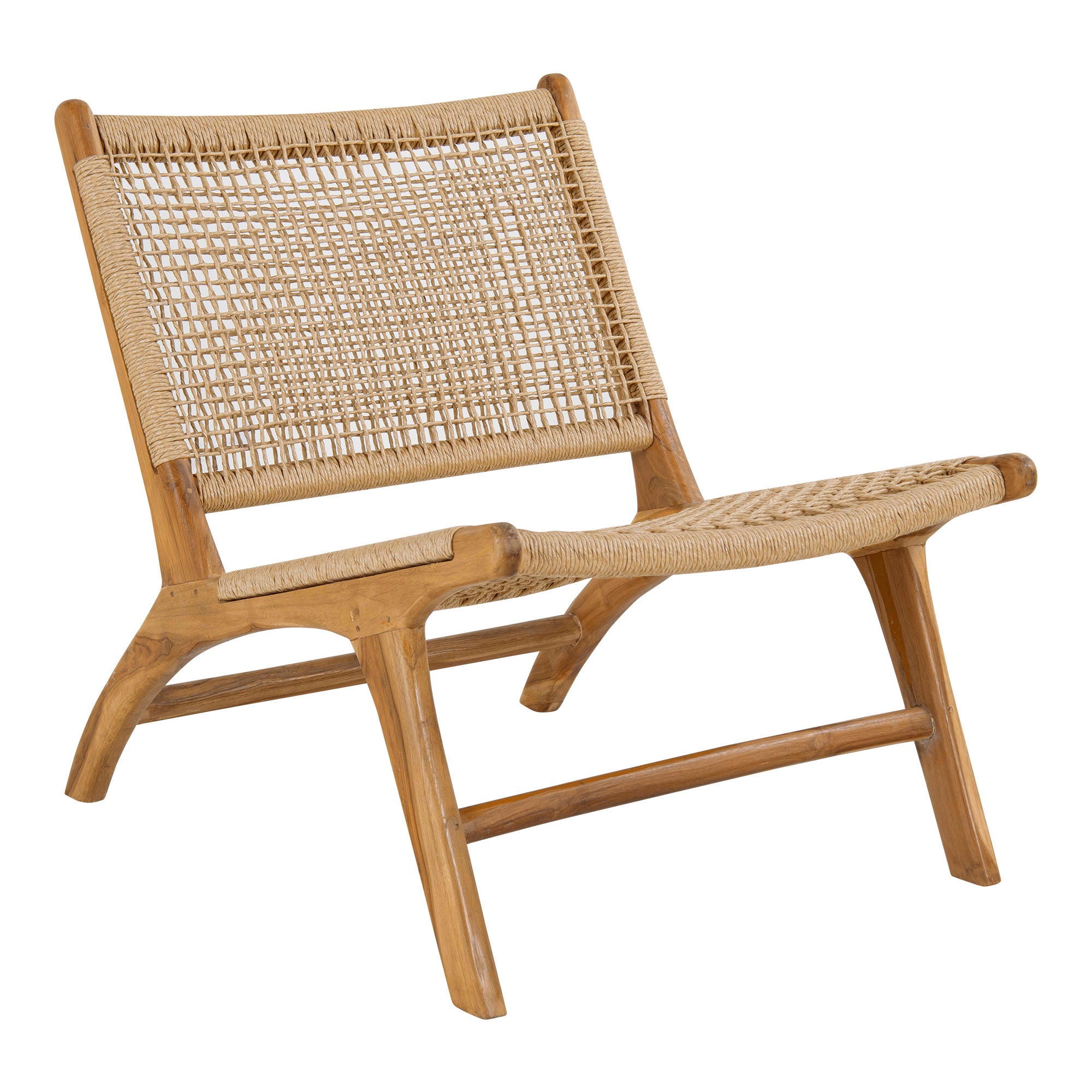 Derby Set - Lounge Chair and Pall, Teak/PE Rattan, Nature