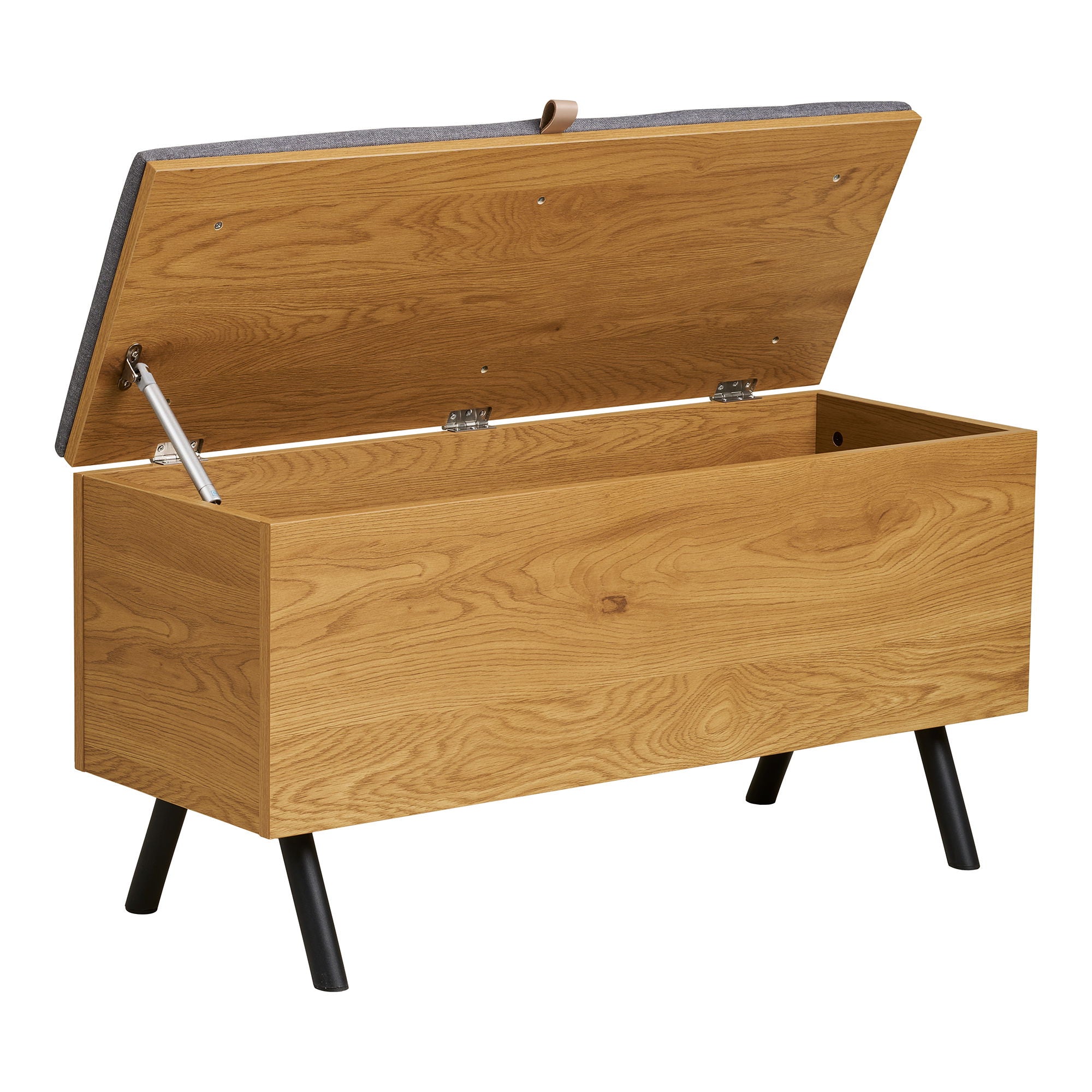 Barco -bänk med förvaring - bänk med förvaring, ek look 92x33x48 cm