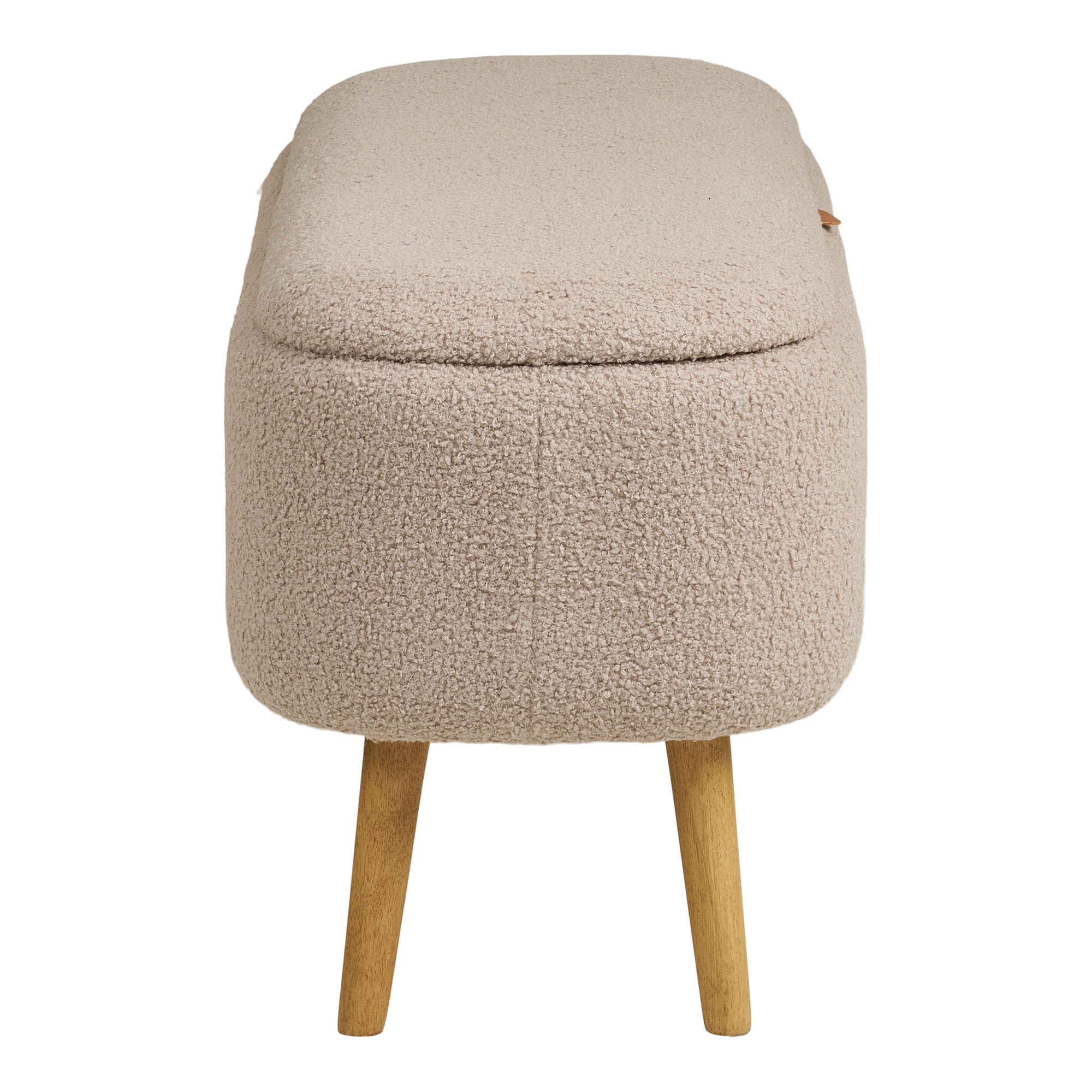 Harlow Bench - Bench With Storage, Bouclé, Beige 95x37x45 CM, HN1063