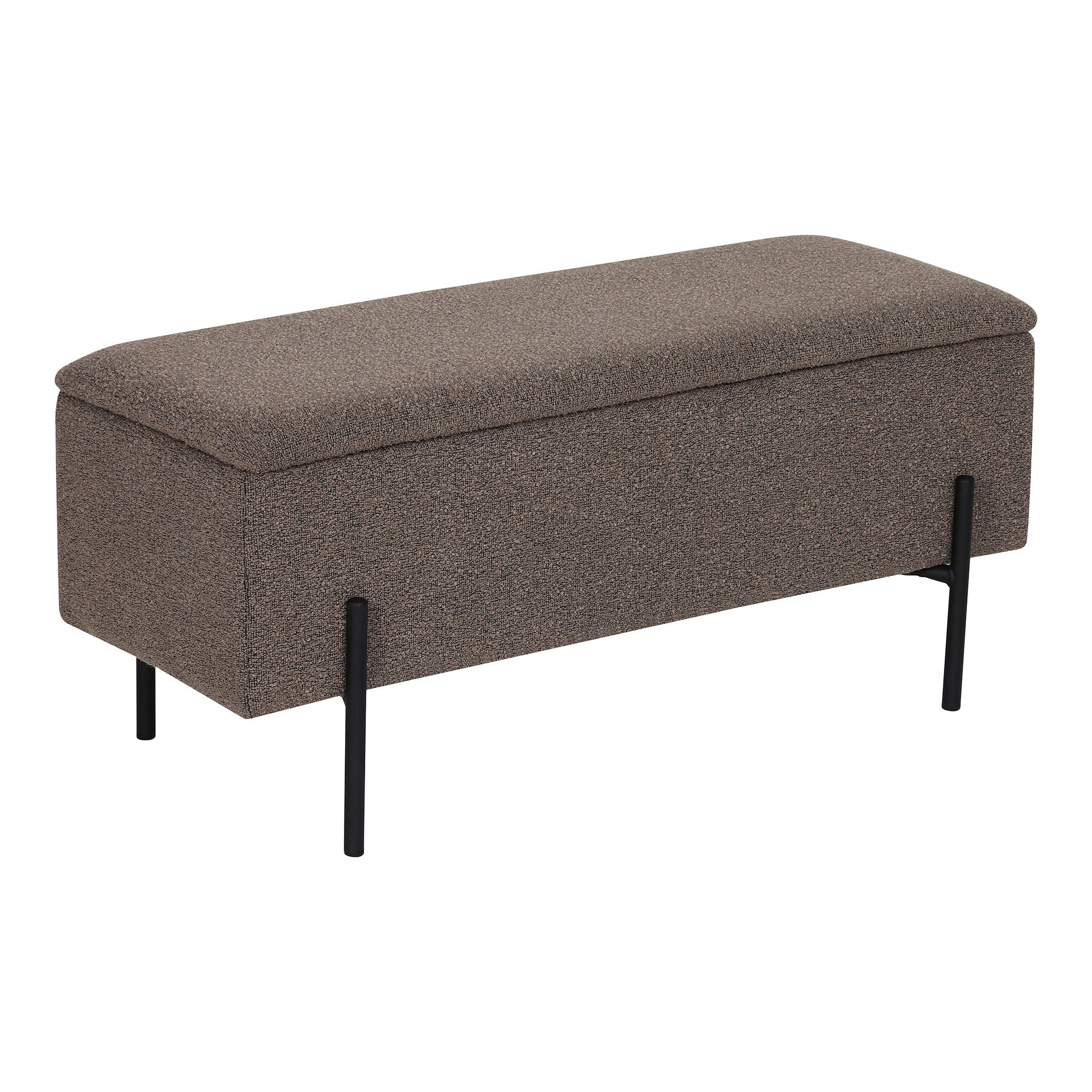 Watford Bench - Bench With Storage, Bouclé, Brown 95x36.5x43 CM, HN1061