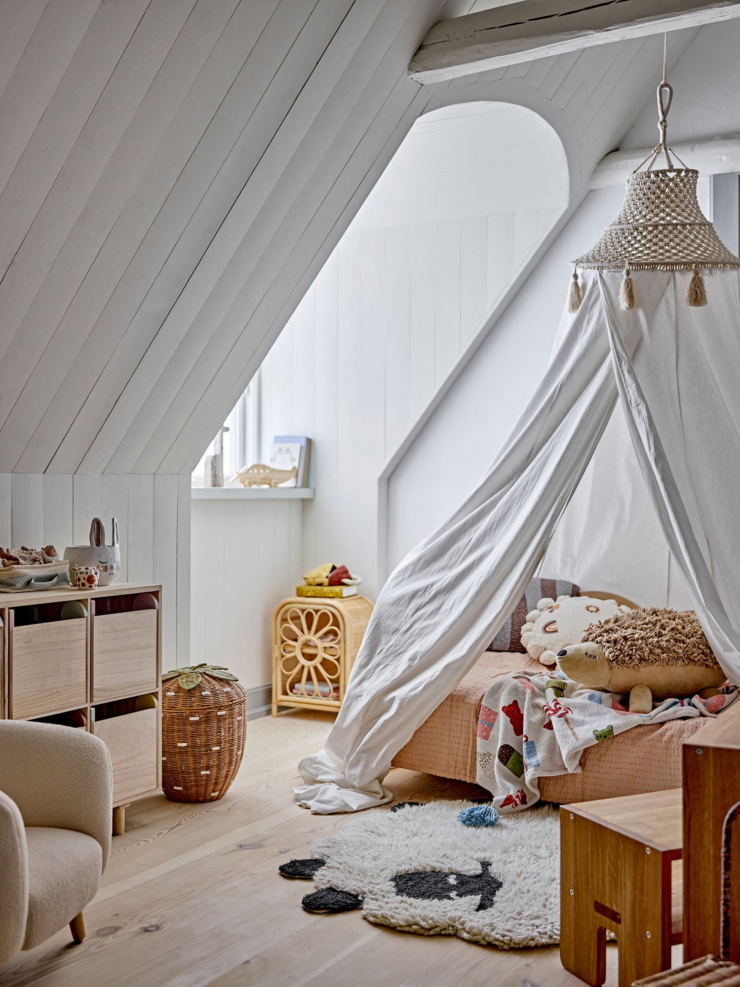 Bloomingville mini dolly matta, vit, ull