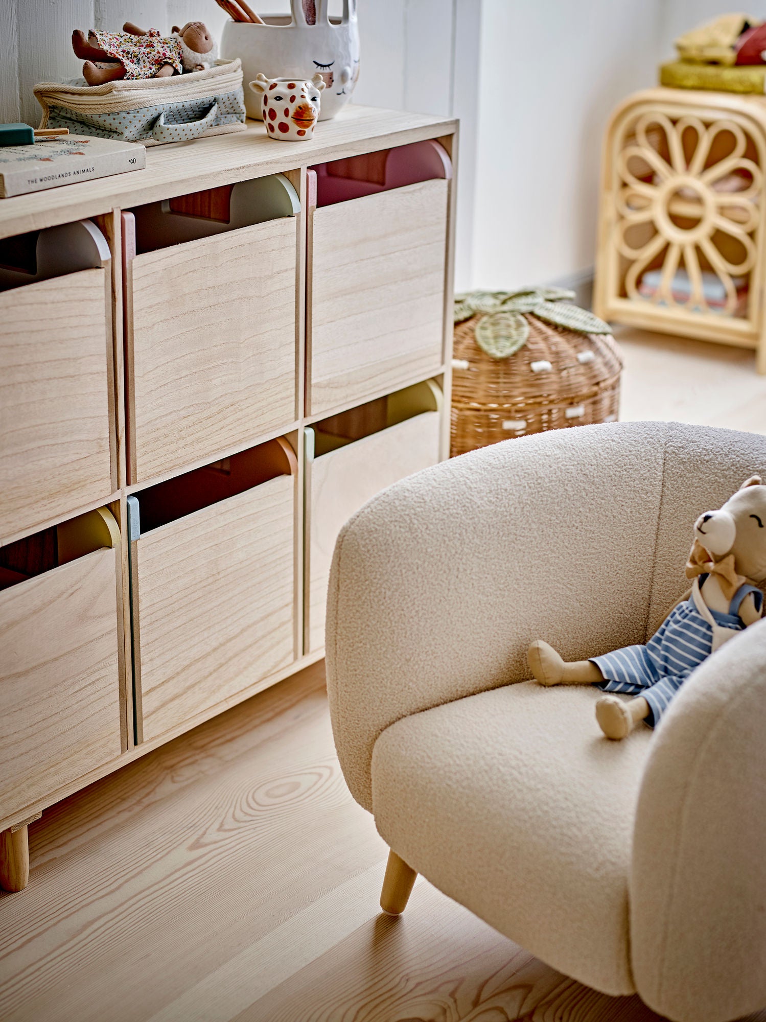 Bloomingville mini cade stol, vit, polyester