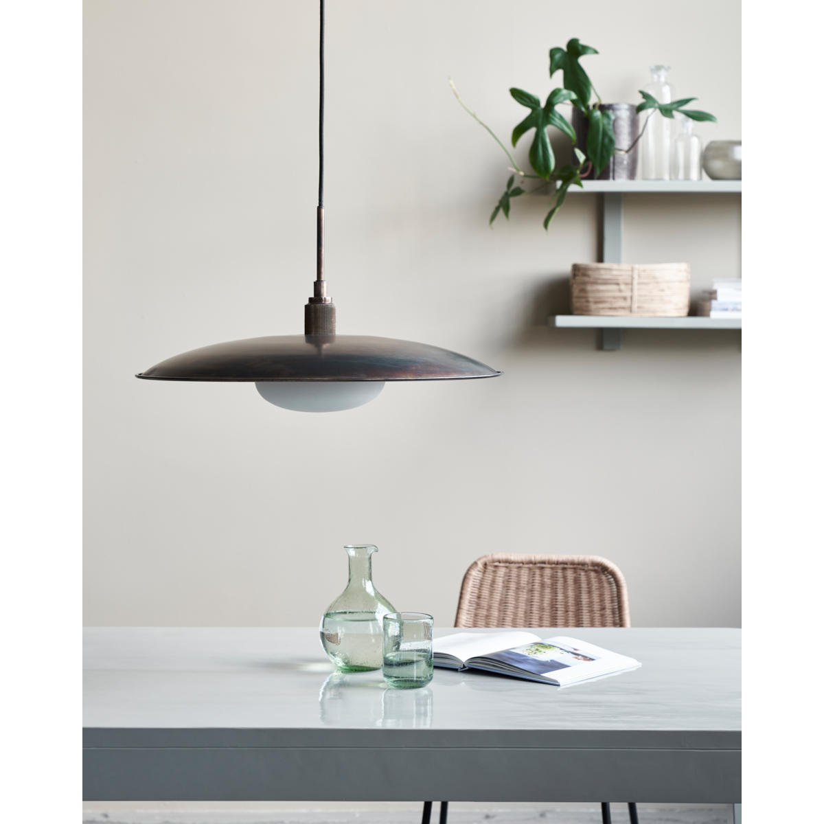 Lampa, hdboston, antik brun