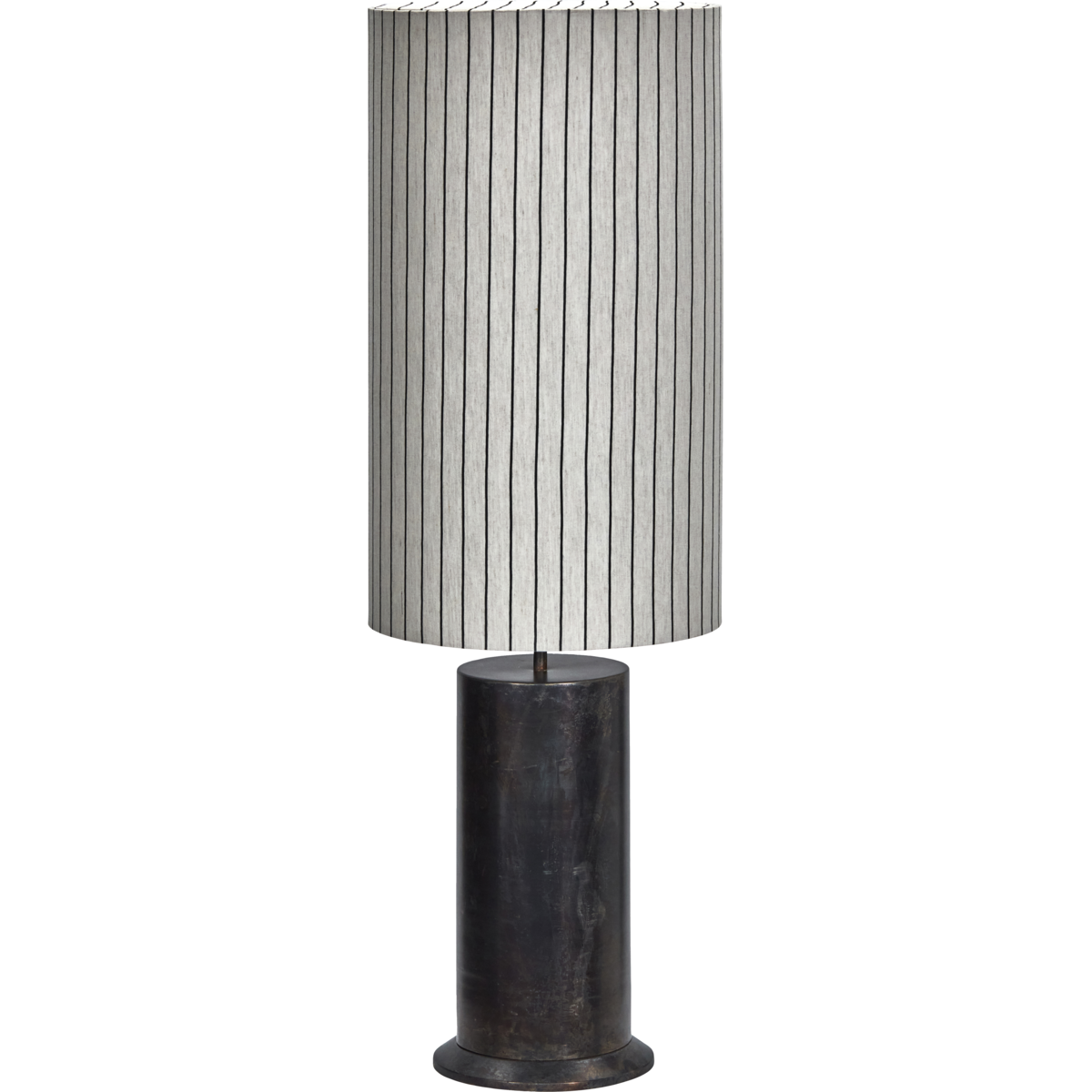 Golvlampa, hdrafi -bas med hdshade, antikbrun; rå vit; svart