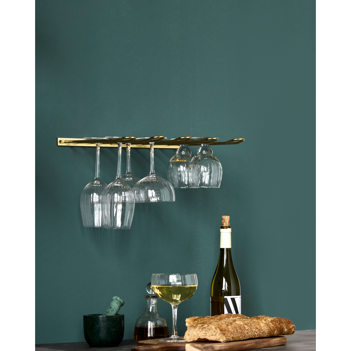 Glasställ, hdstilio, antik guldfinish