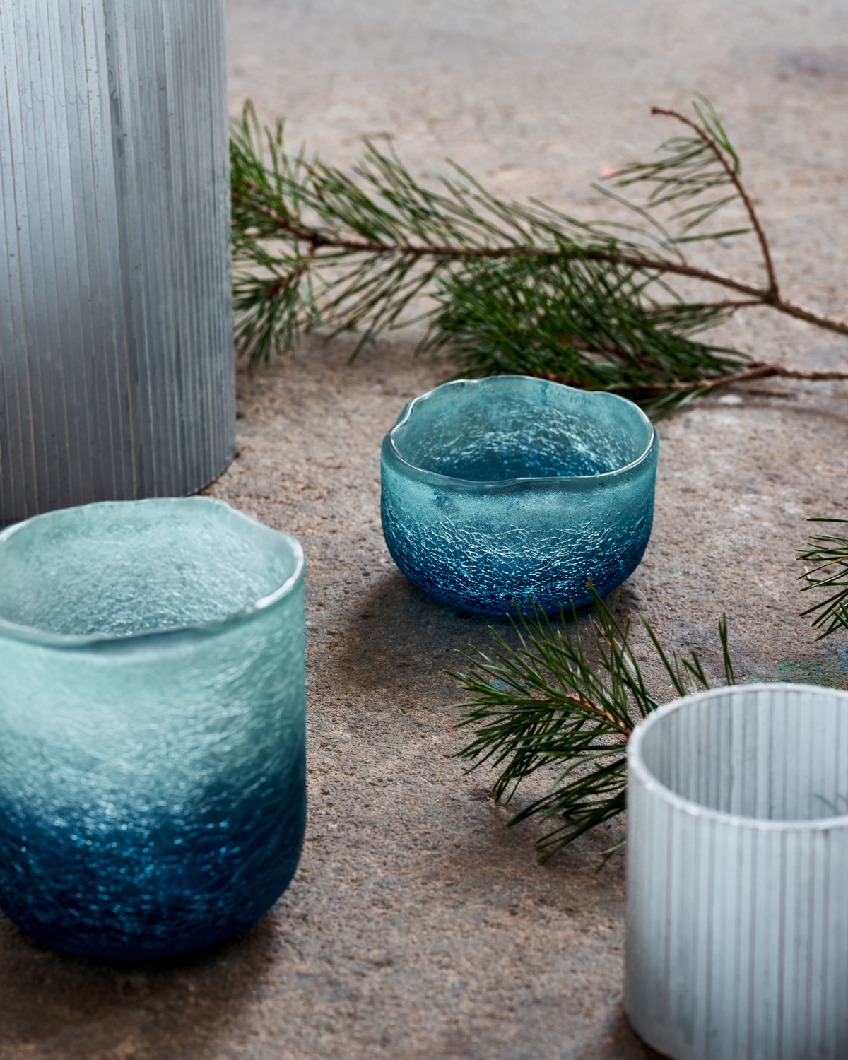 Värmeljushållare, HDCrackle, Blå