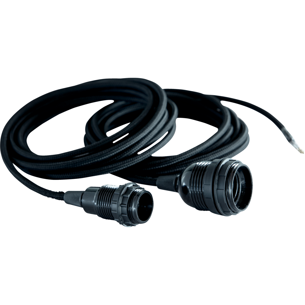 House Doctor - Tygsnöre med uttag och två bypass-ringar, Svart