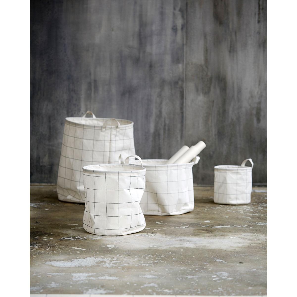 Tvättväska, hdsquares, vit & svart