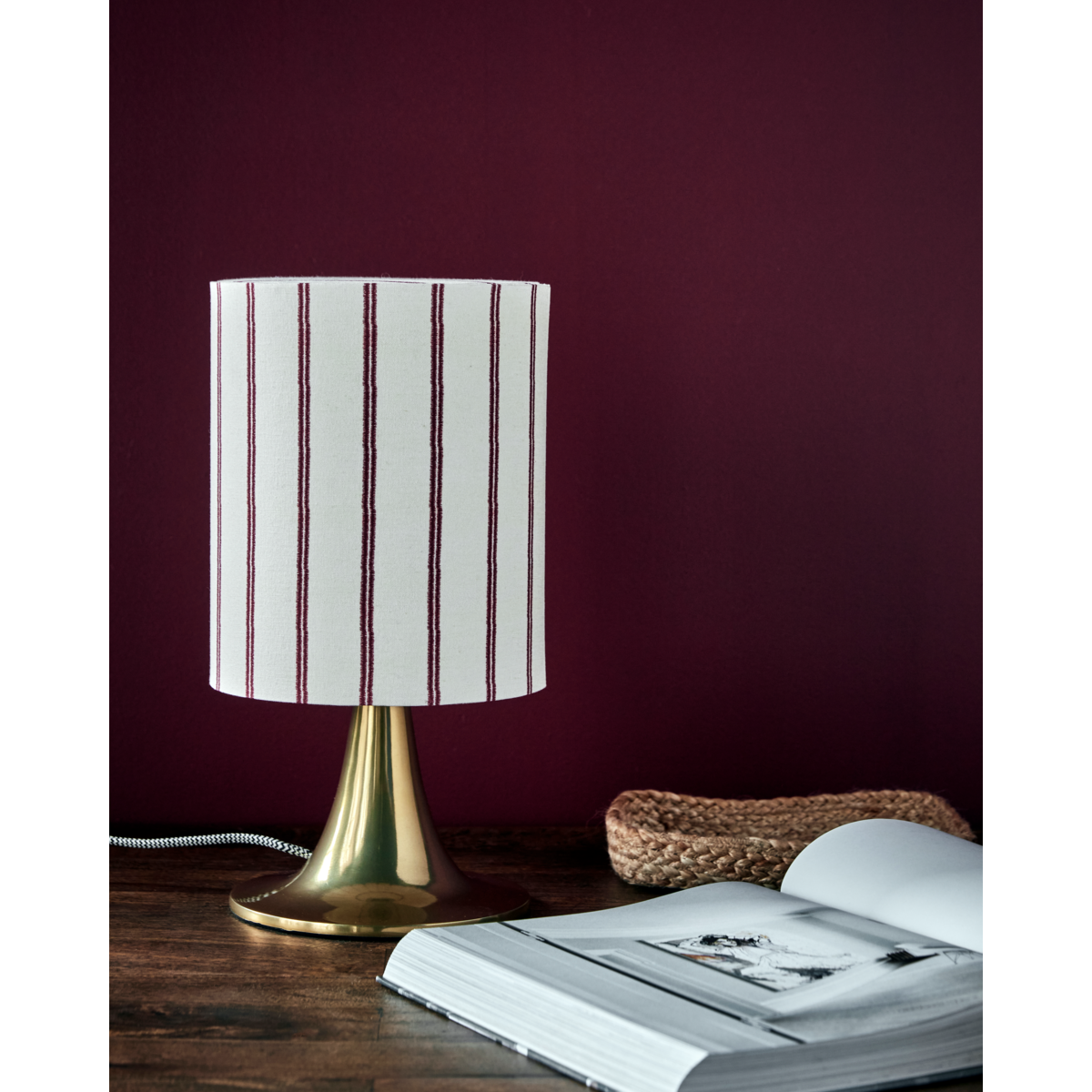 Bordslampa, hdtulip, antik mässing