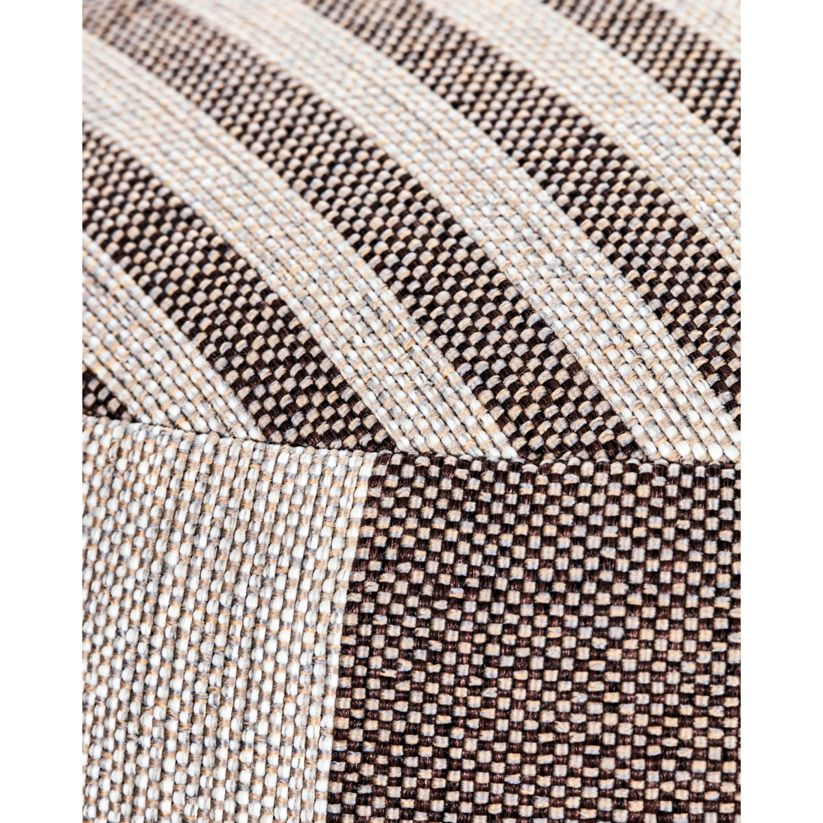 Puff, hdalfo, brun; vit