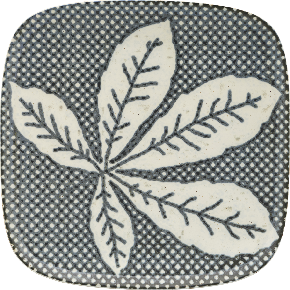 Tallrik, hdchestnut, grå; blå