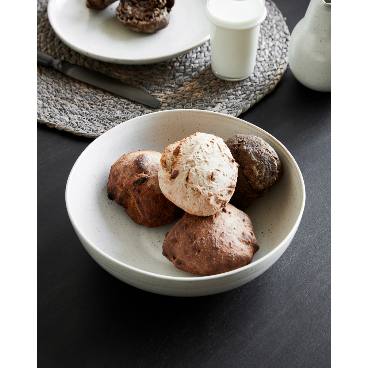 Skål, HDPion, Grå; Vit