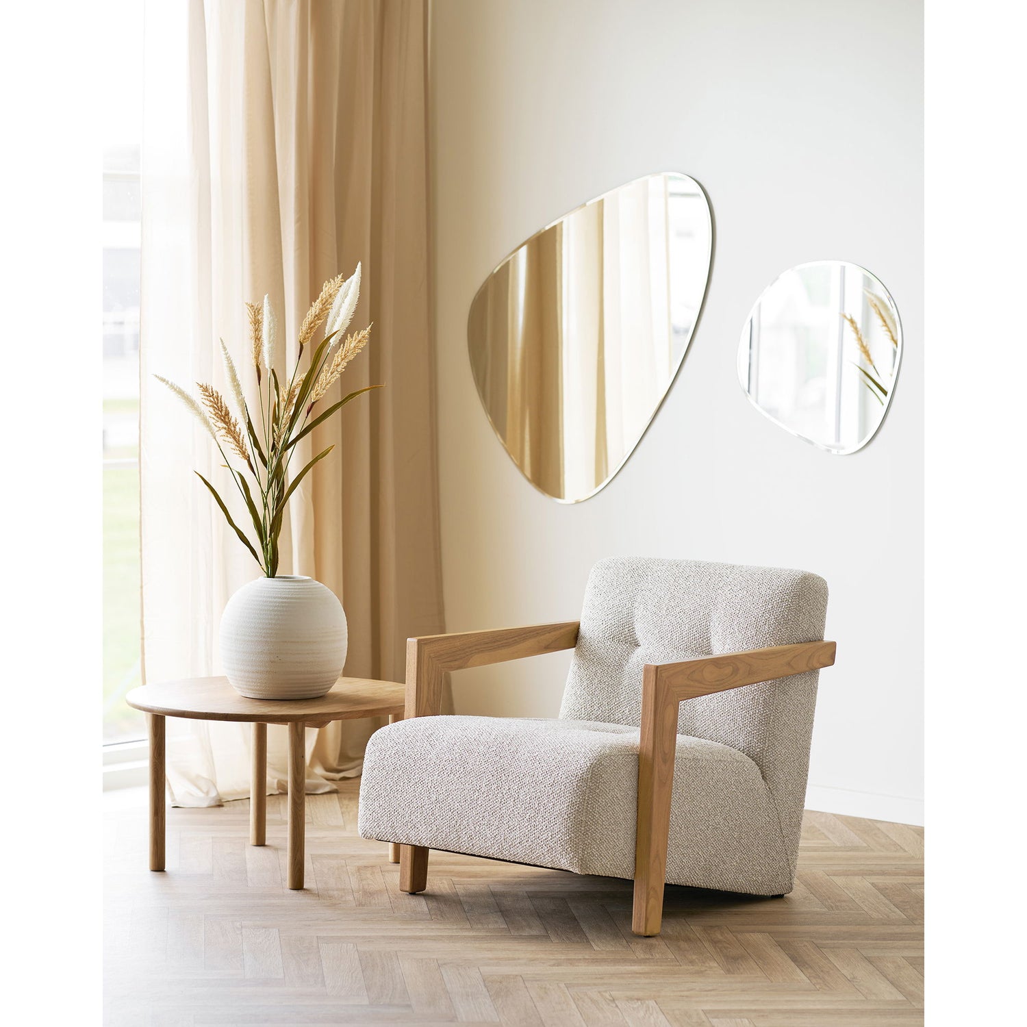 Jena soffbord - soffbord, ek, natur Ø70x40 cm