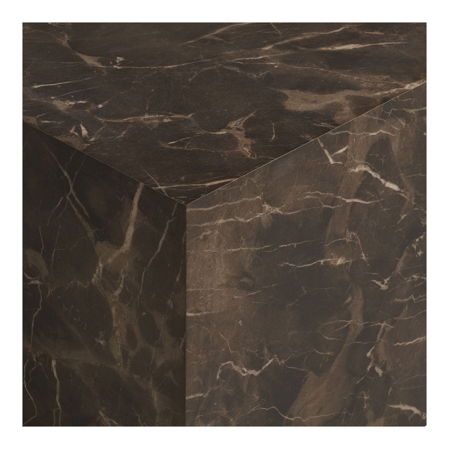 Prag soffbord - soffbord, marmorutseende, brun 60x80x40 cm