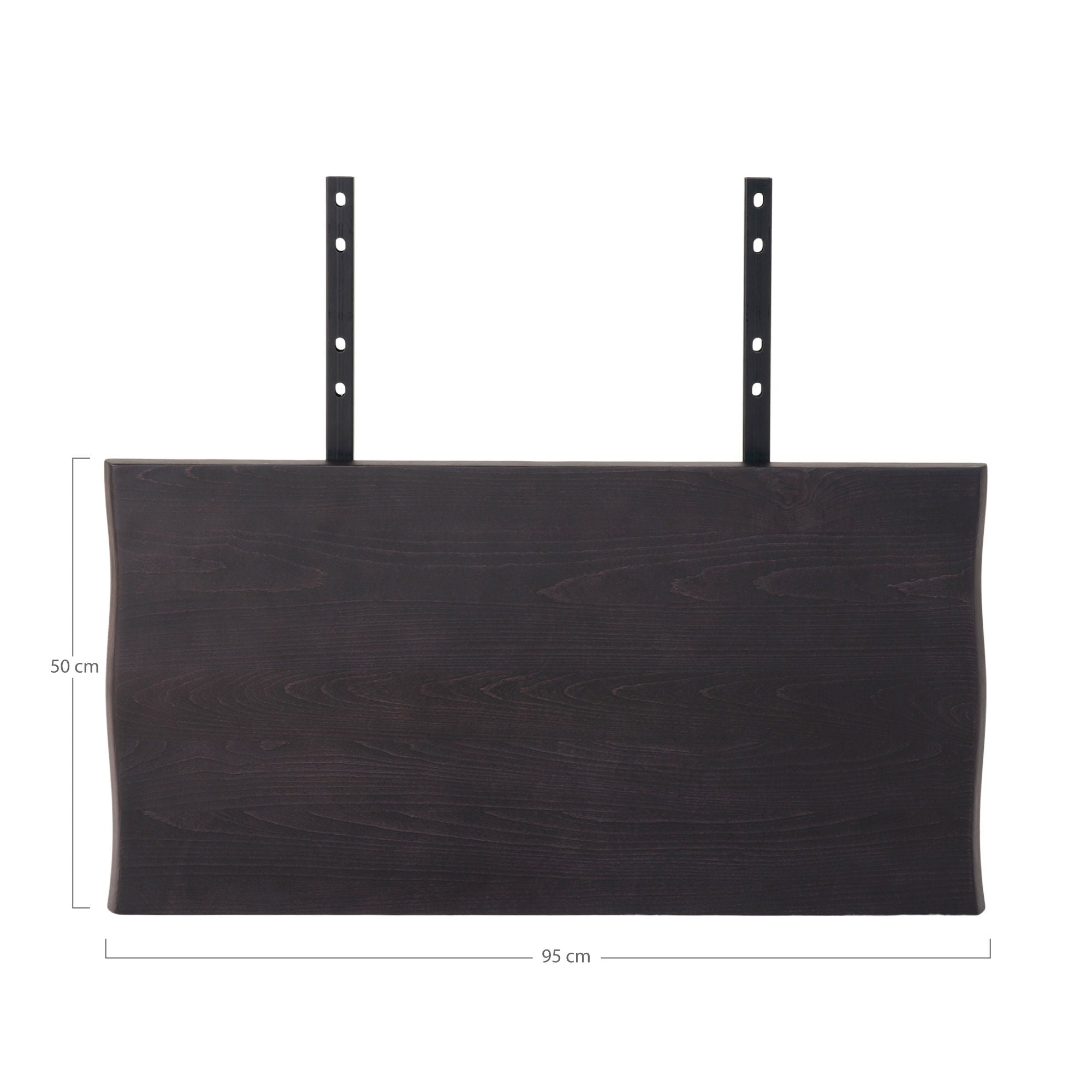 Set med två tilläggstallrikar i svart ek med vågig kant