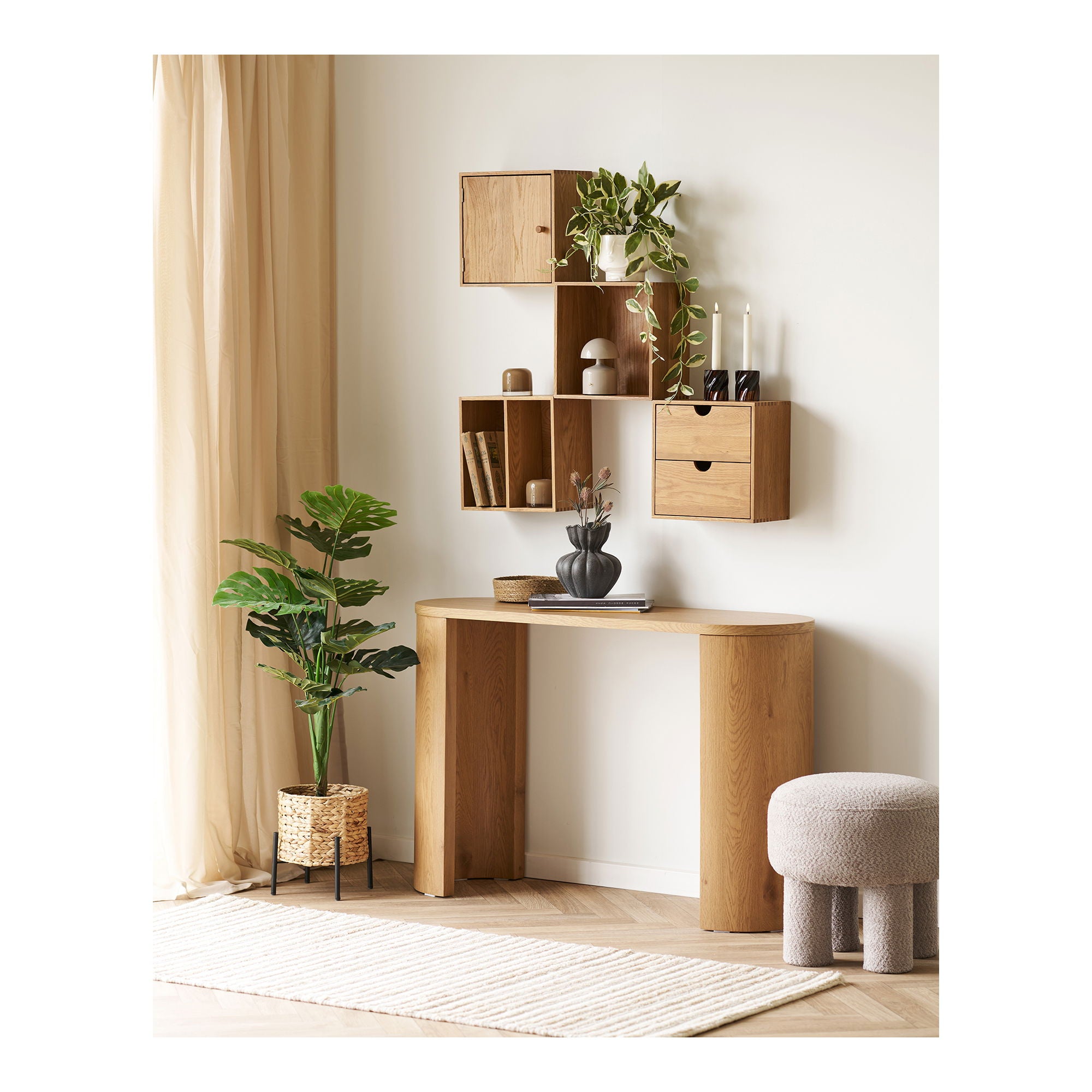 Bibione Console Table - Console Table, Nature 38x114x75 CM