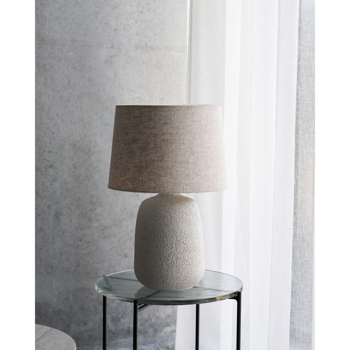 Bordslampa inkl. lampskärm, hdtana, rå vit