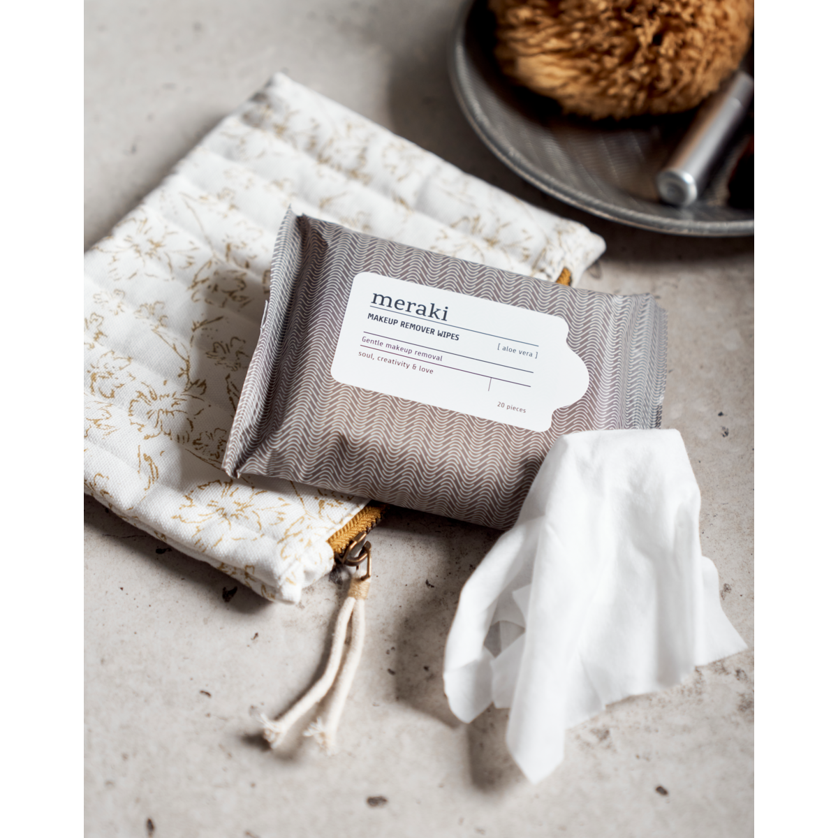 Makeup Remover Wipes, Aloe Vera, Hot Grey; vit