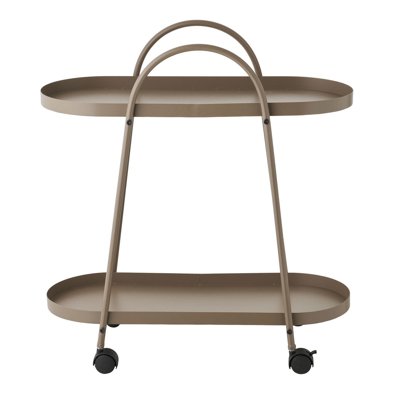 Empoli Bar Trolley - Barvagn, 2 hyllor, stål, brun 27,5x60x64 cm