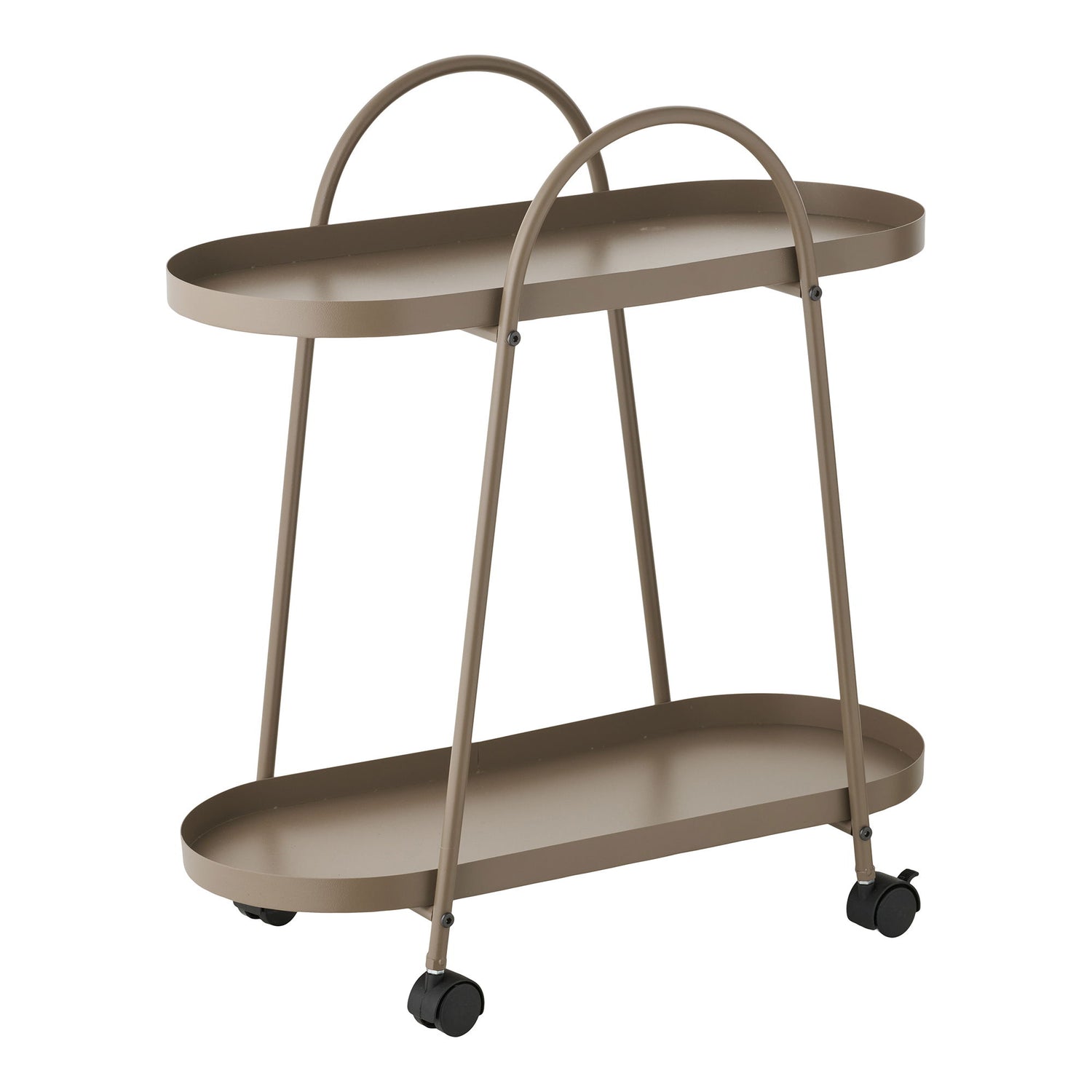 Empoli Bar Trolley - Barvagn, 2 hyllor, stål, brun 27,5x60x64 cm