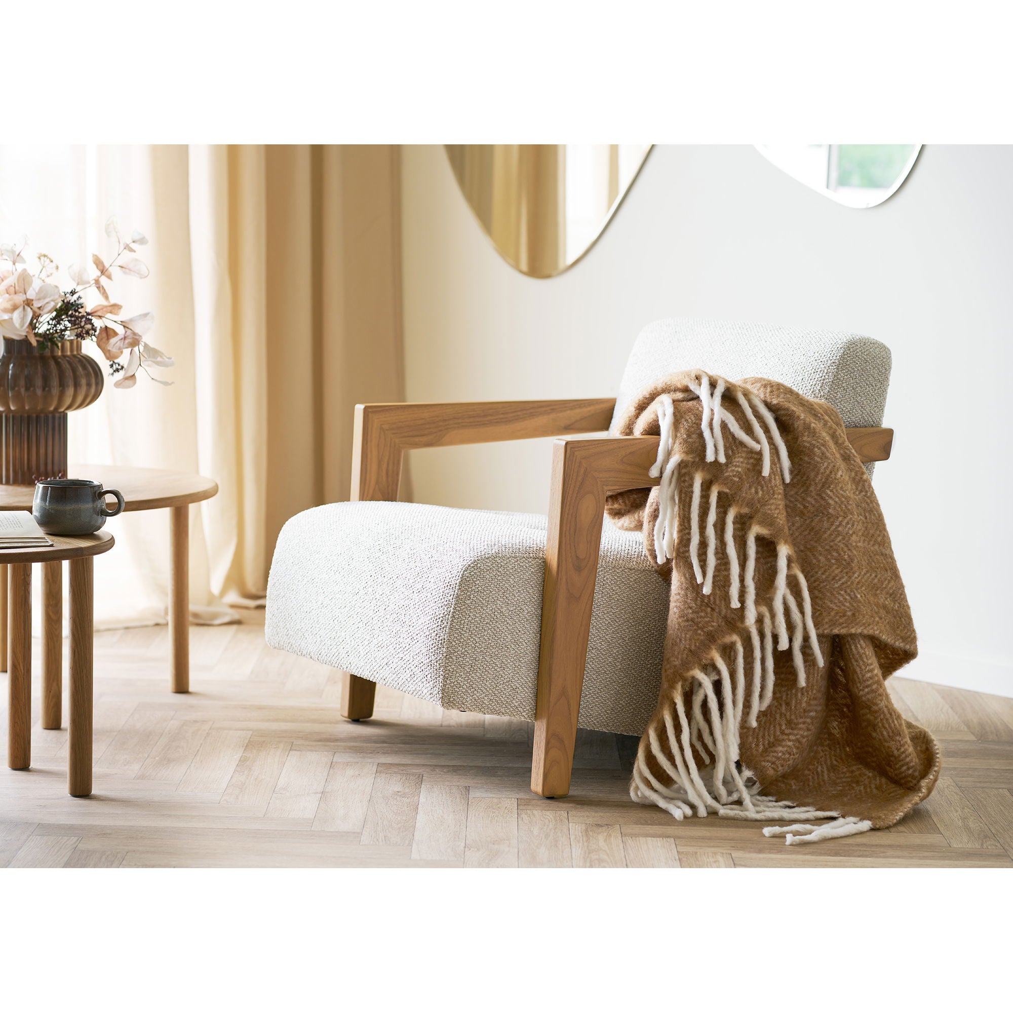 Carmel Plaid - Plaid, ullmix, Tan 130x170 cm