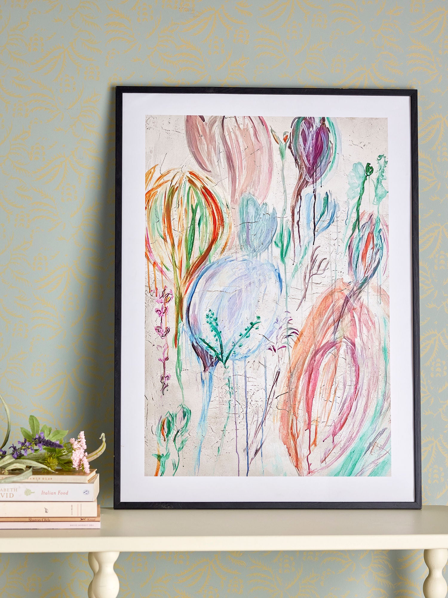 Bloomingville Francine Illustration med ram, svart, kille