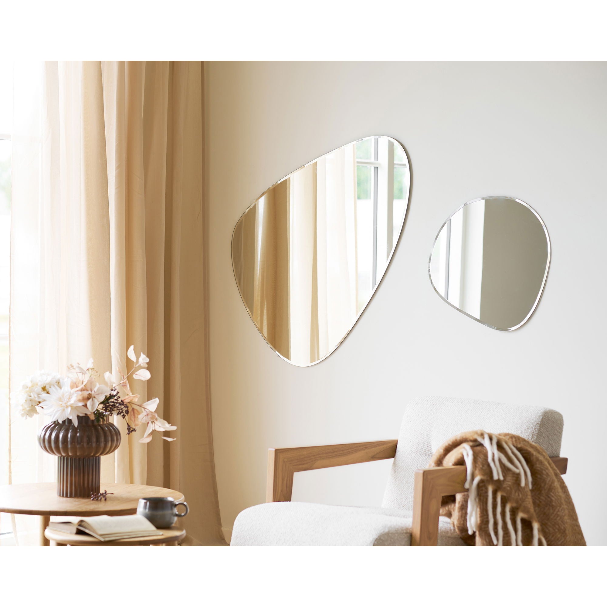 Devonport Wall Mirror - Wall Mirror, Organic Form, Facet Select 70x100 CM