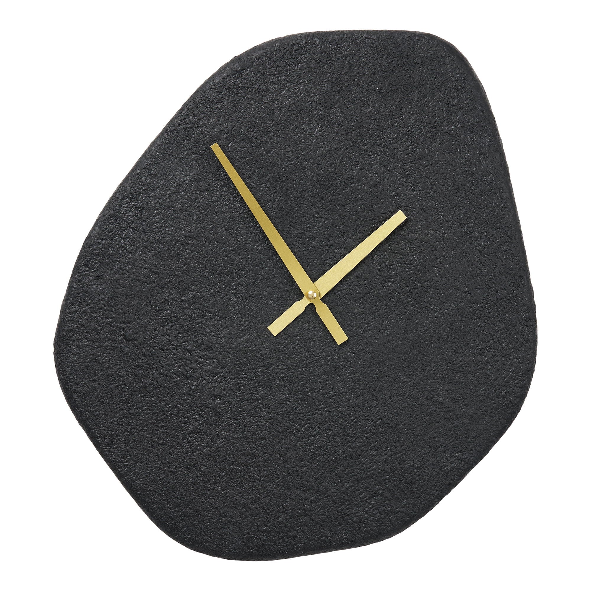 Wien väggklocka - väggklocka, organisk form, cement, svart, tyst 38x45 cm
