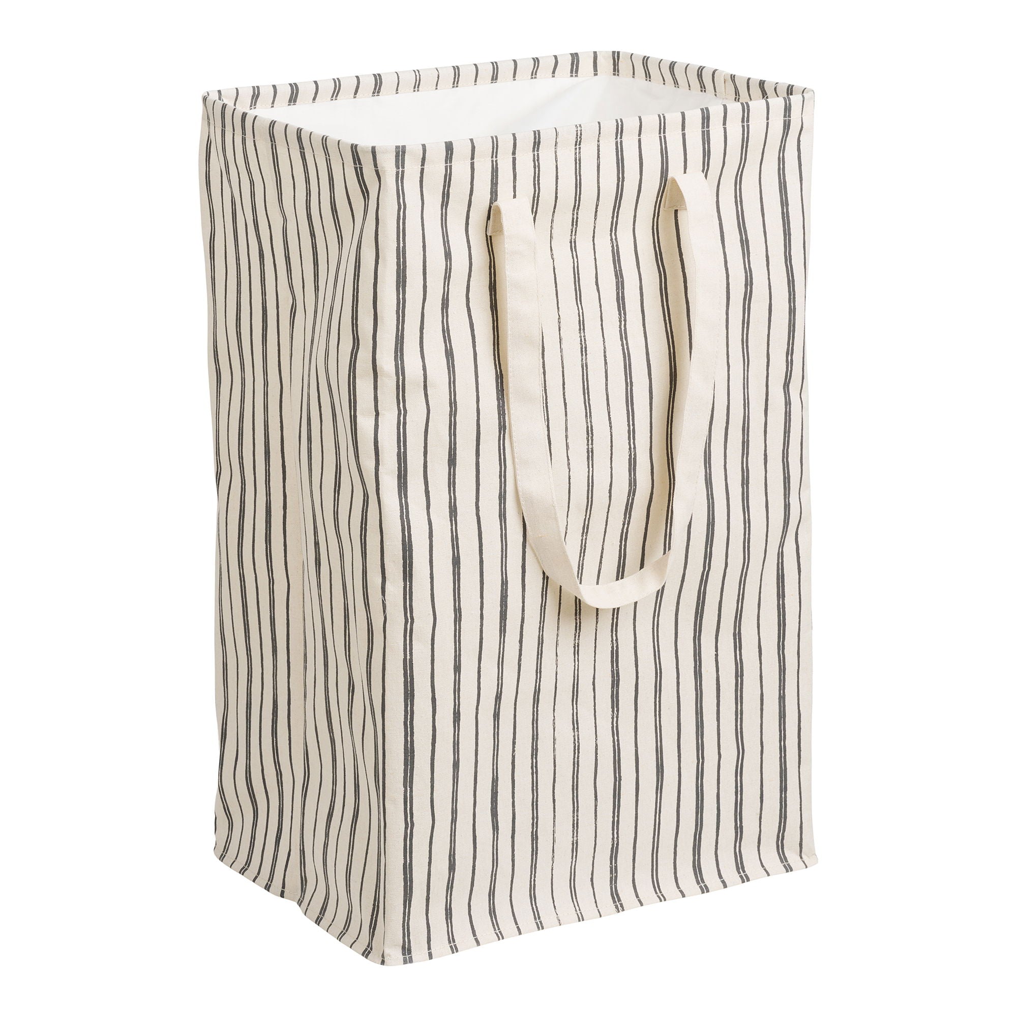 Argos tvättkorg - tvättkorg, tyg, beige/svart 38x28x58 cm
