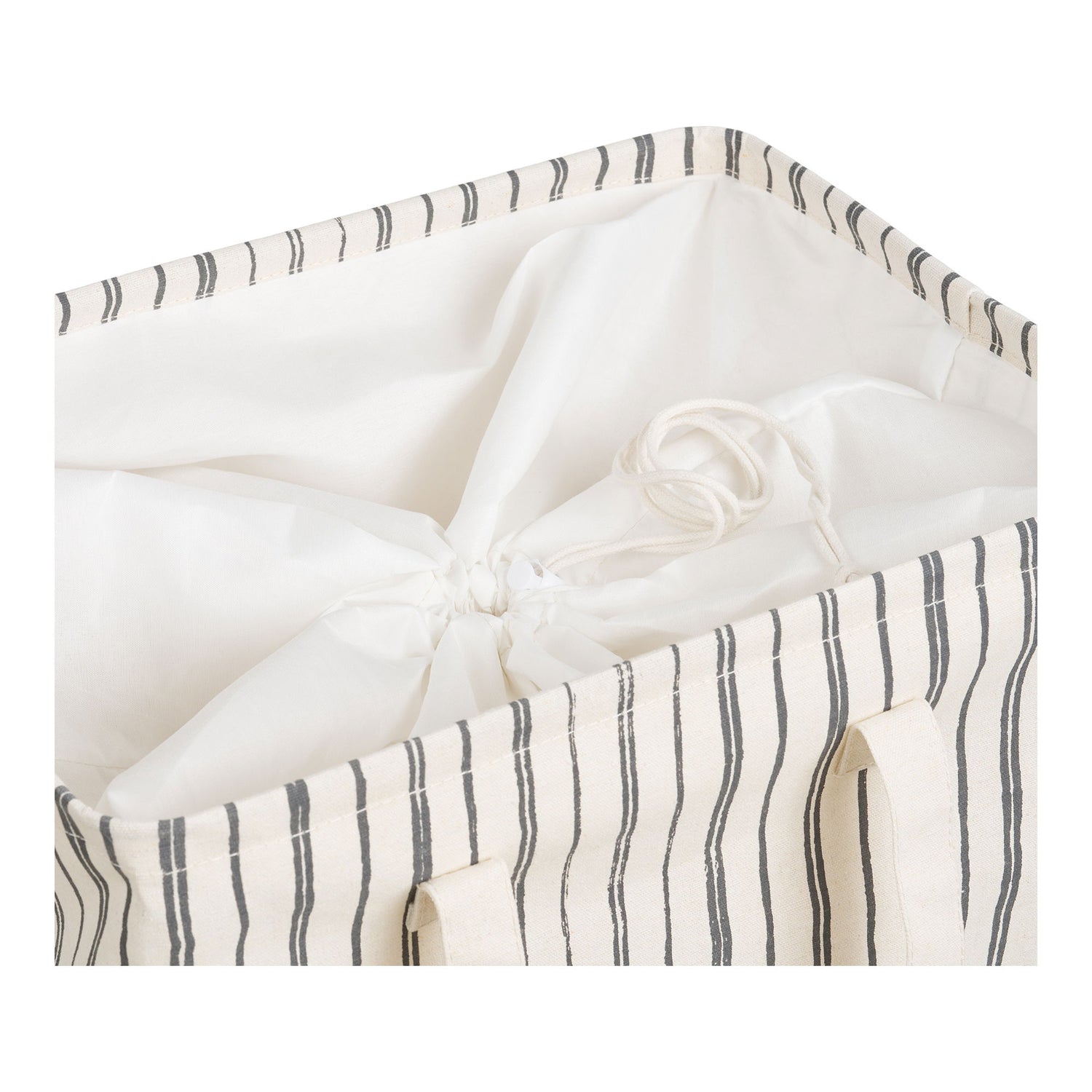 Argos tvättkorg - tvättkorg, tyg, beige/svart 38x28x58 cm