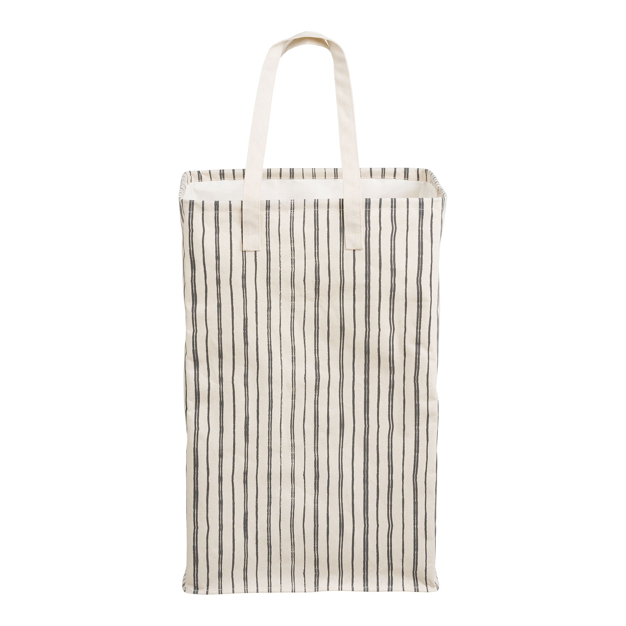 Argos tvättkorg - tvättkorg, tyg, beige/svart 38x28x58 cm