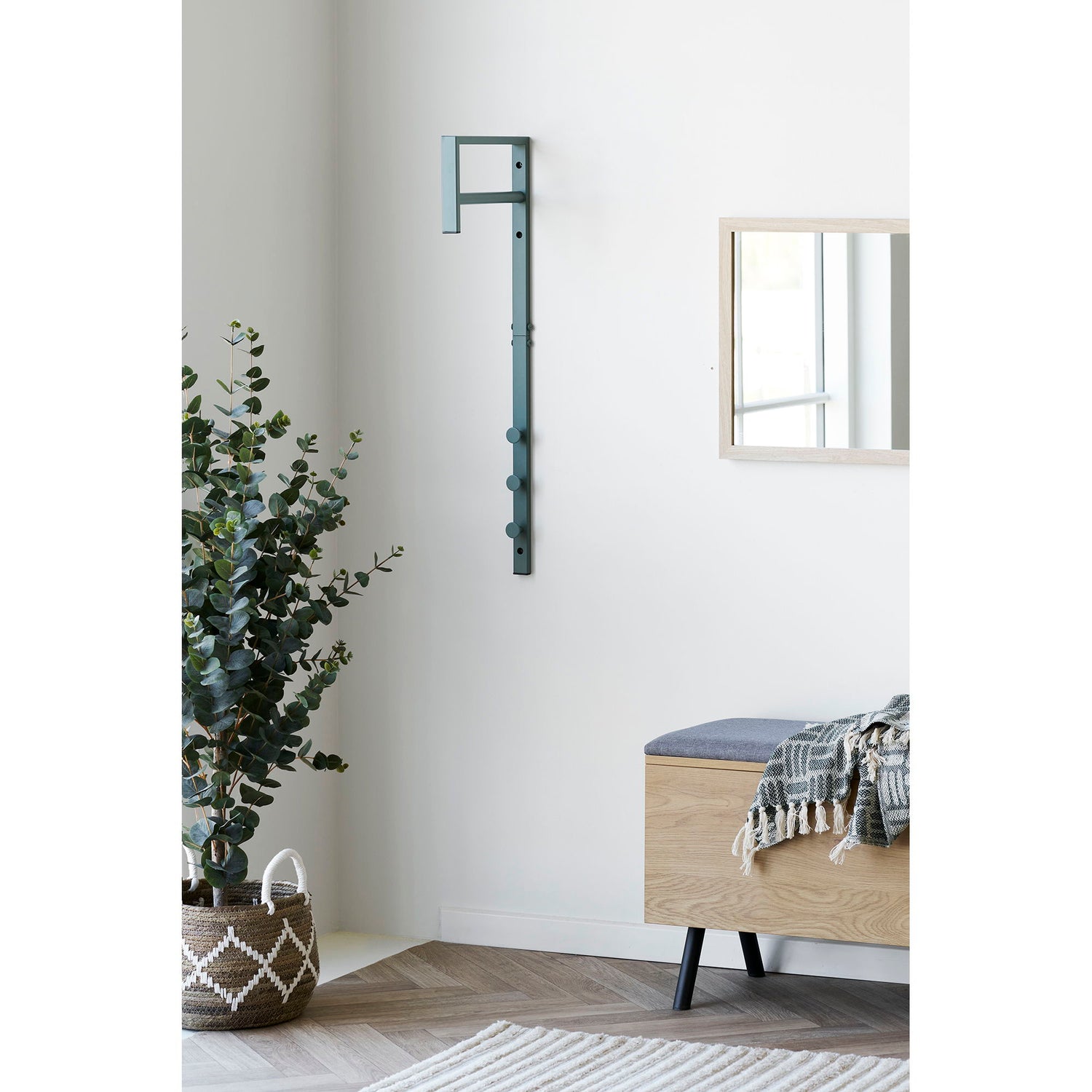 Trento klädstativ - klädstativ, metall, grön 3x30x82 cm