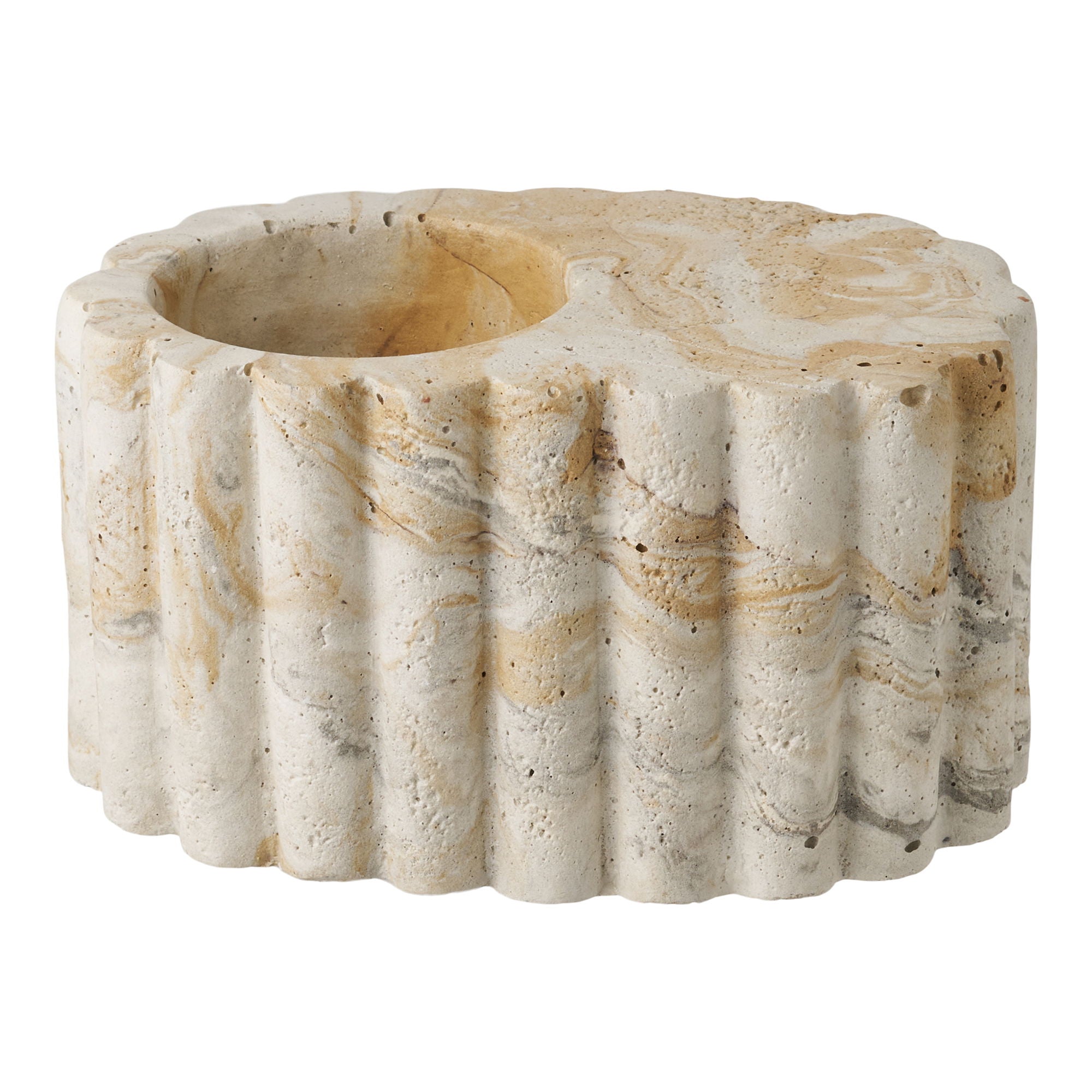 Fyror - fyrstadium, cement, brun/beige Ø10,5x6 cm