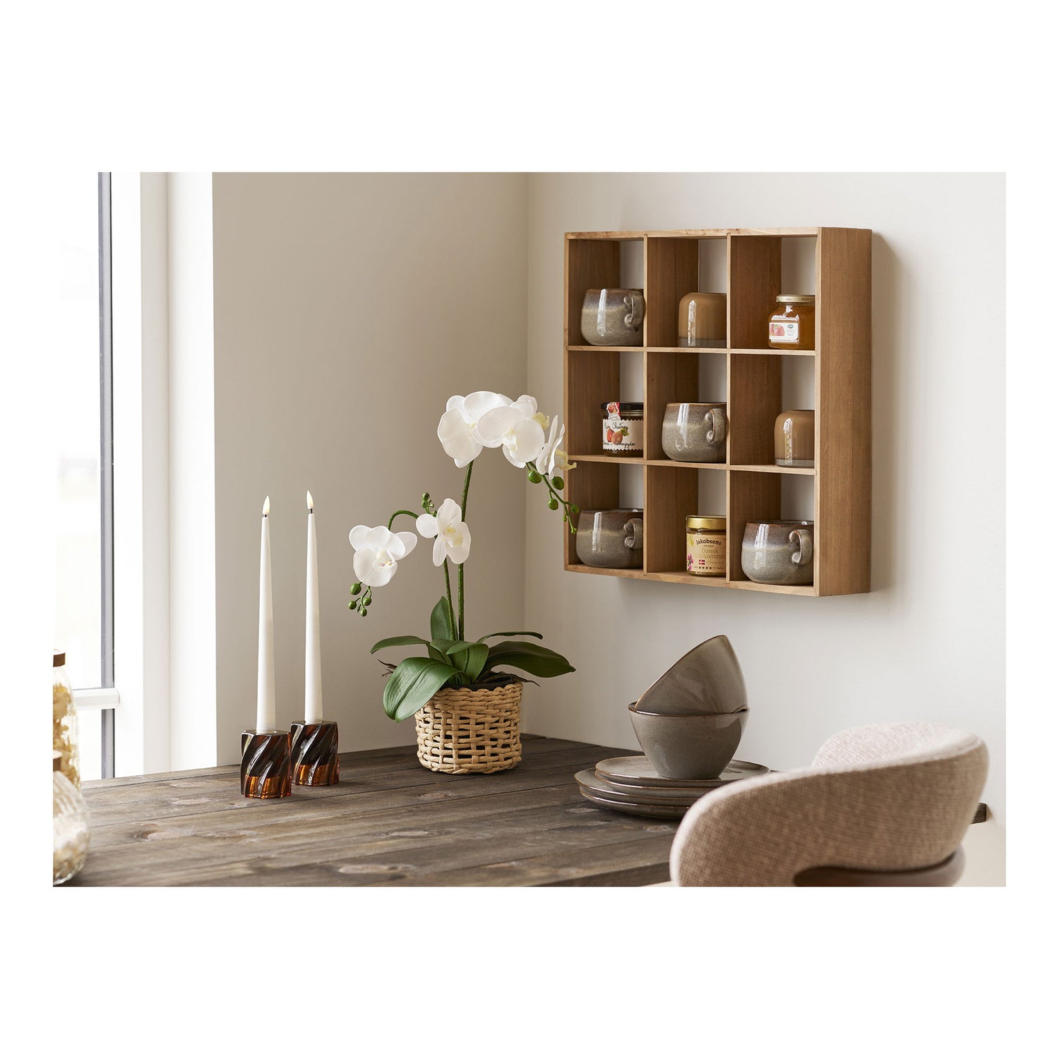 Ljusstake - Ljusstake, glas, rökt brun uppsättning av 2