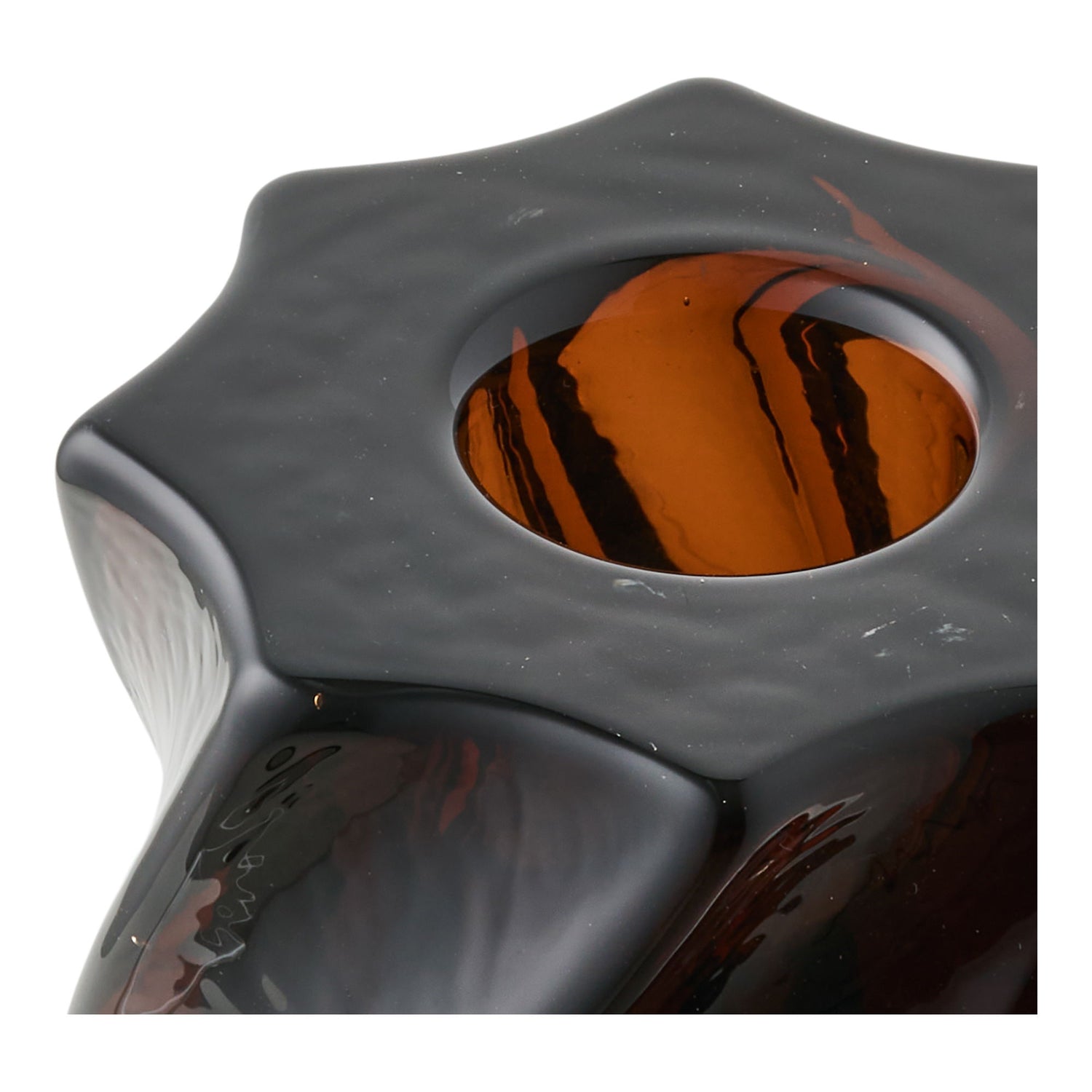 Ljusstake - Ljusstake, glas, rökt brun uppsättning av 2