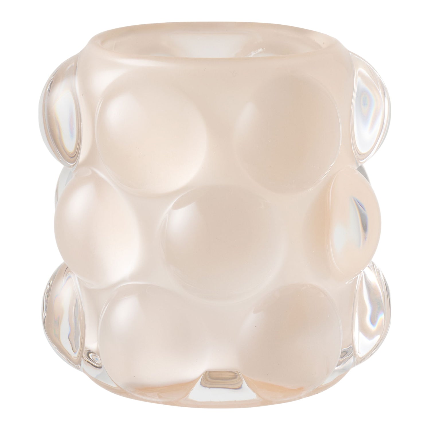 Ljusstake - Ljusstake, glas, beige/grön uppsättning av 2