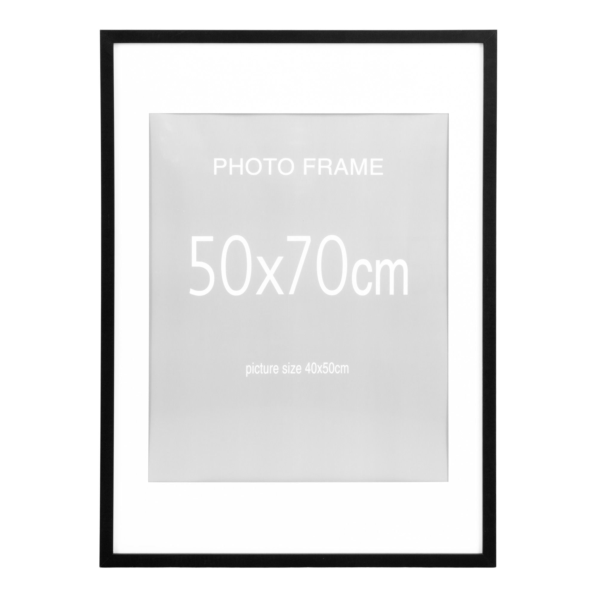 Ramdisplay, 7 st. Svart och 8 st. Nature 50x70 cm