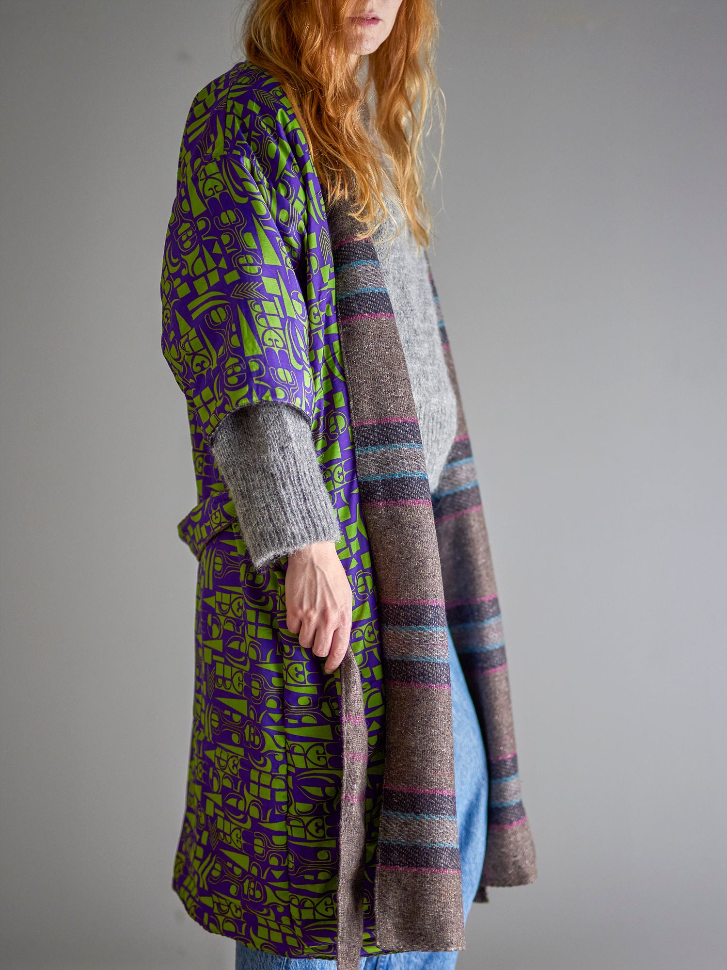 Creative Collection Rieti Kimono, Gray, Upcycleded