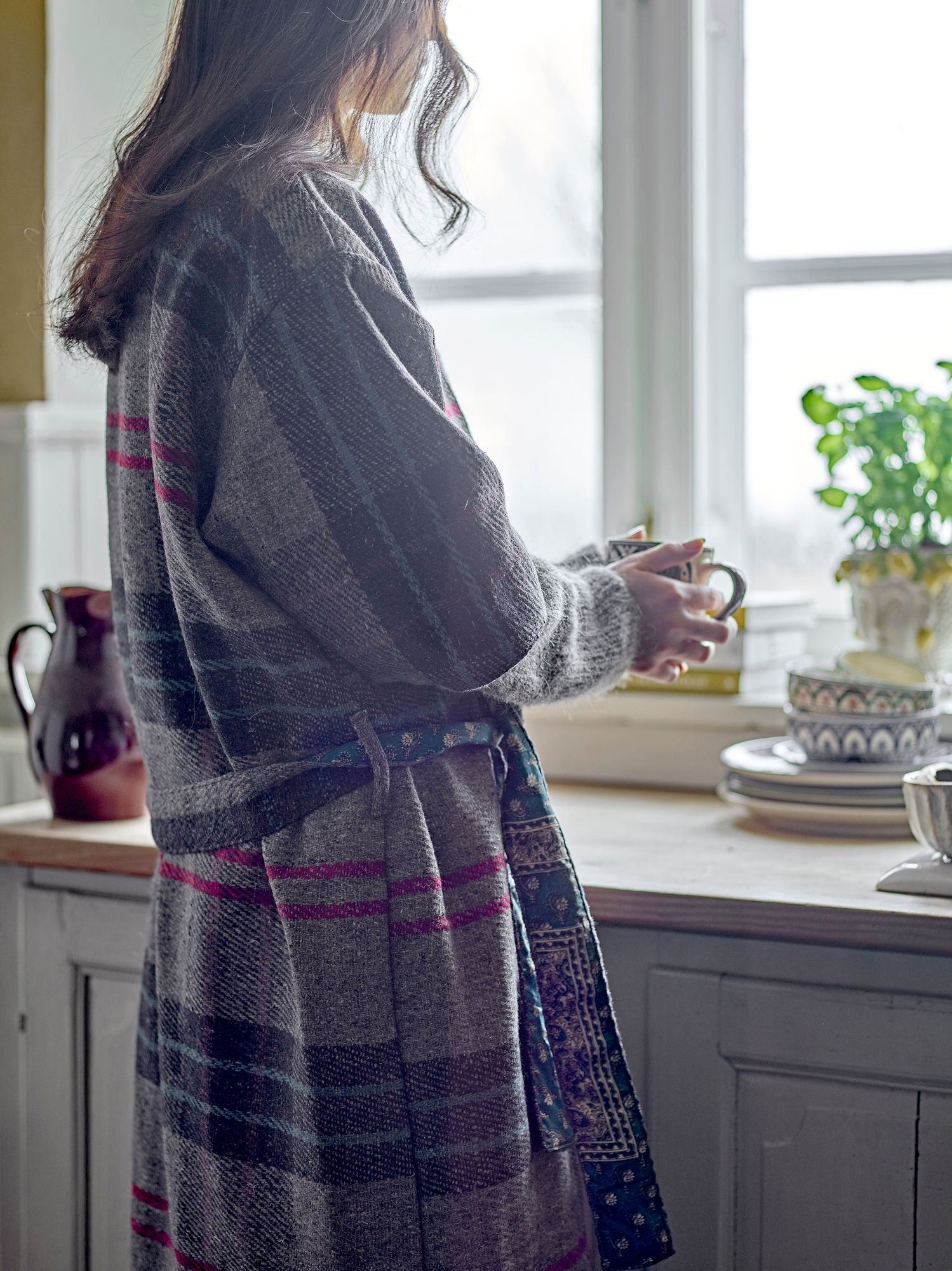 Creative Collection Rieti Kimono, Gray, Upcycleded