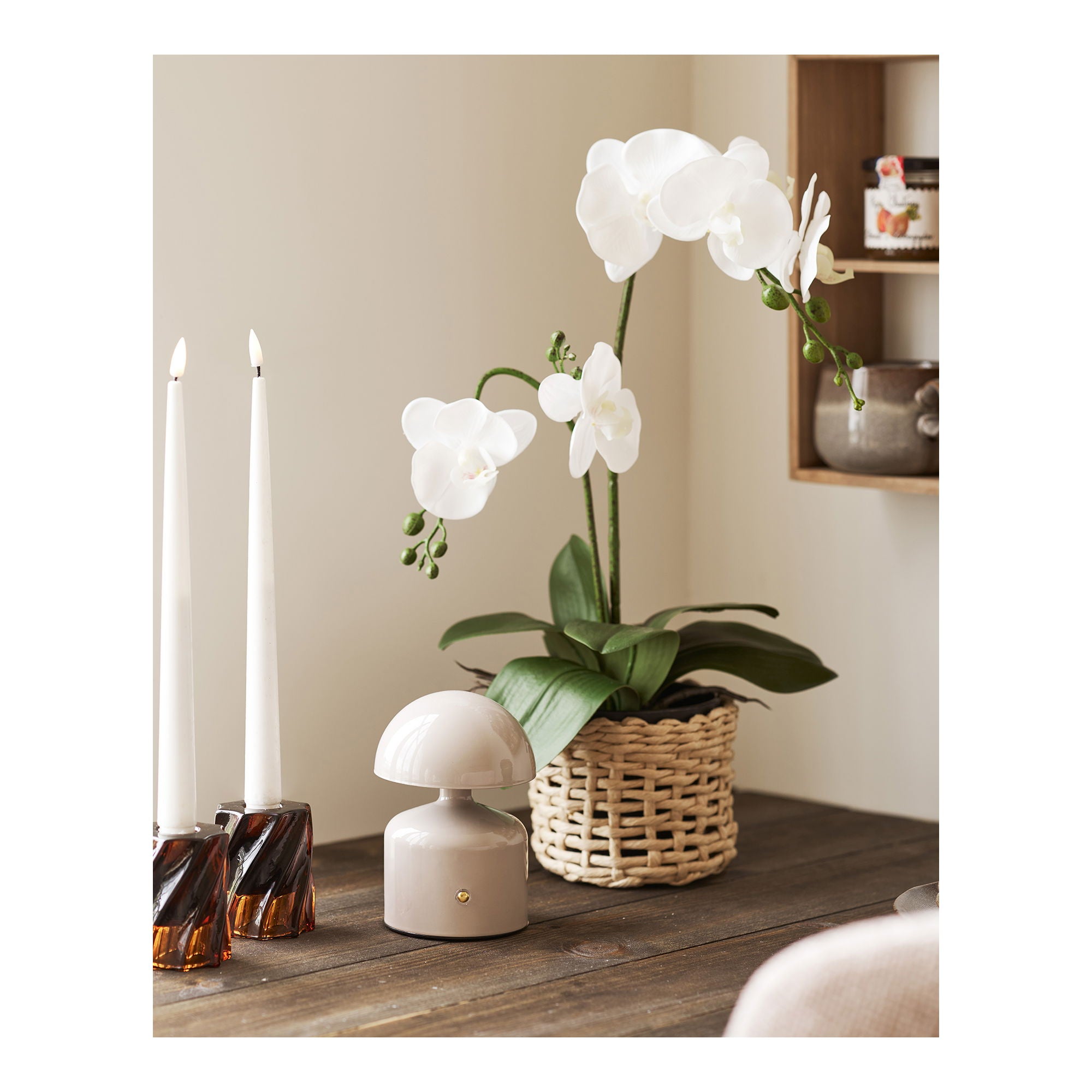 Aulla bordslampa - bordslampa, metall/plast, laddningsbar, grå