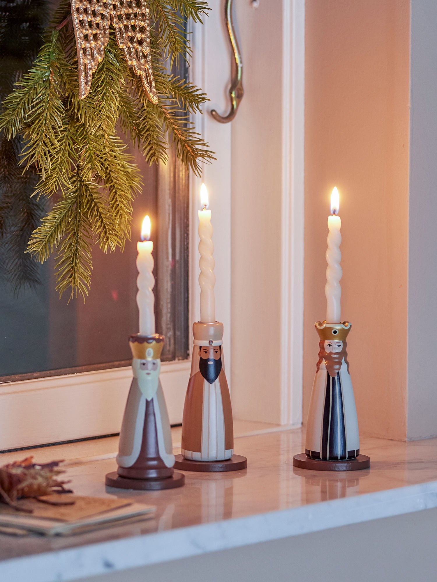 Bloomingville Betie Candlestick, Nature, FSC®100%, Beech
