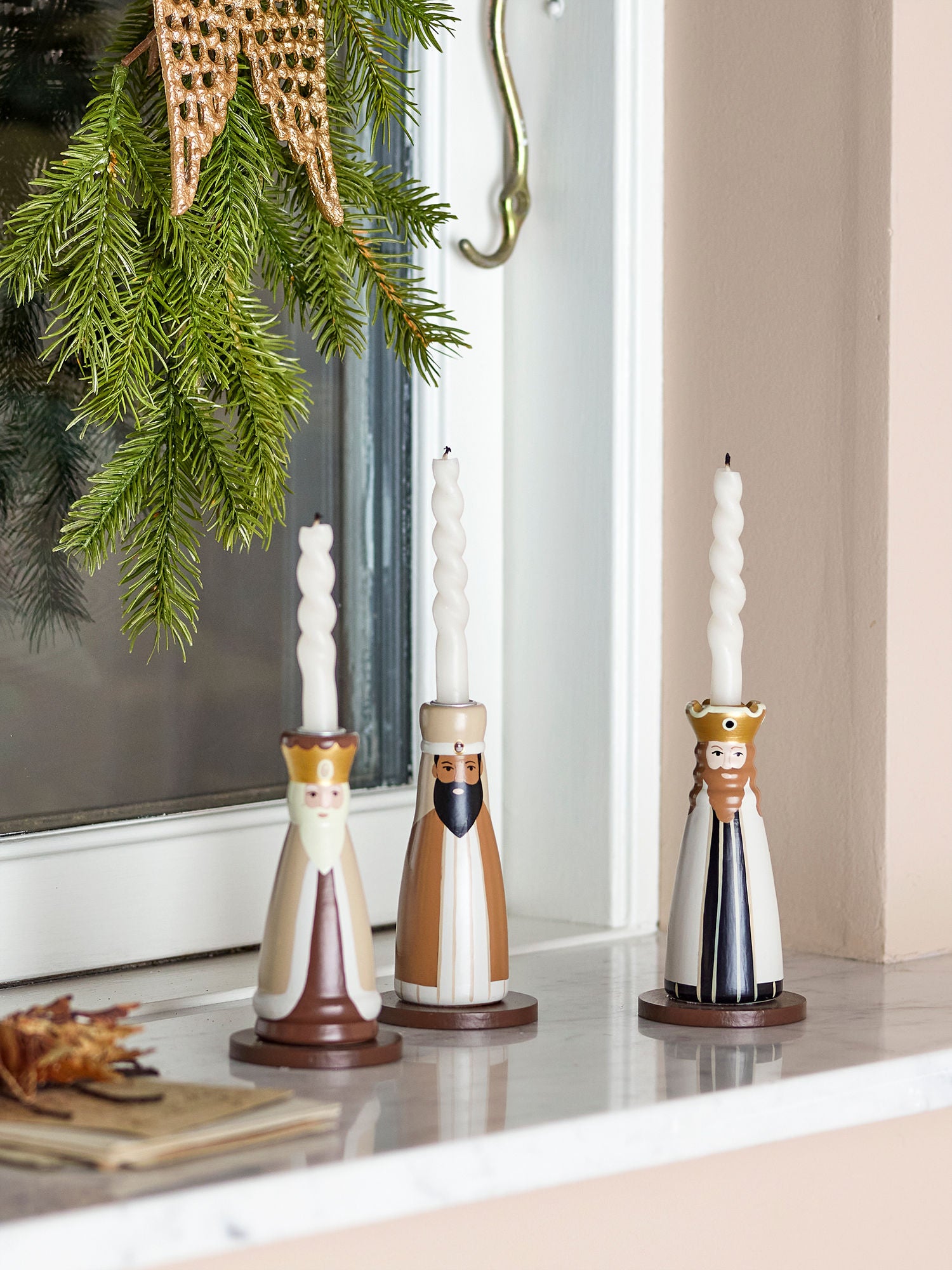 Bloomingville Betie Candlestick, Nature, FSC®100%, Beech