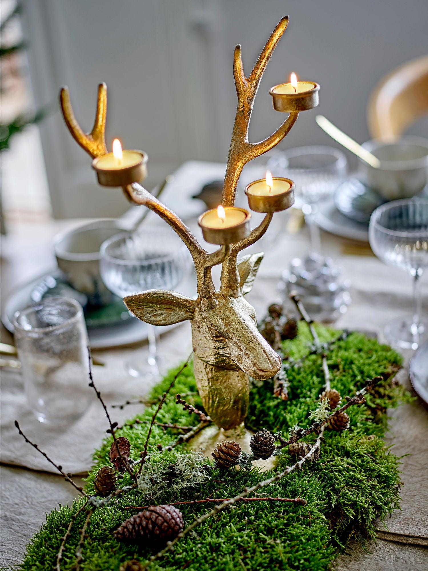 Bloomingville Kanei FyrfadStage, guld, metall